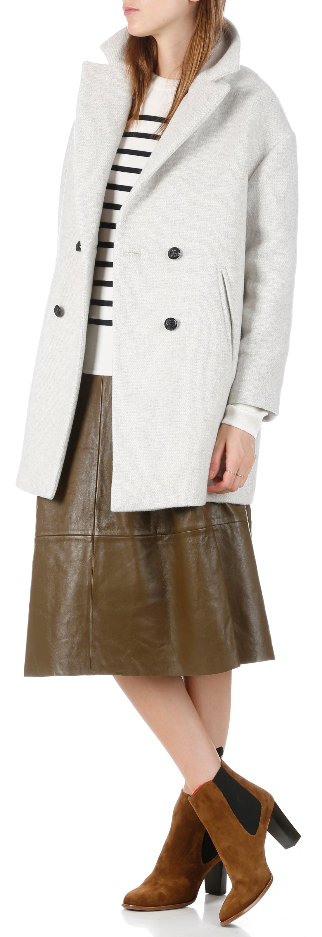 Pull col rond rayé en laine ARMOR LUX Bleu