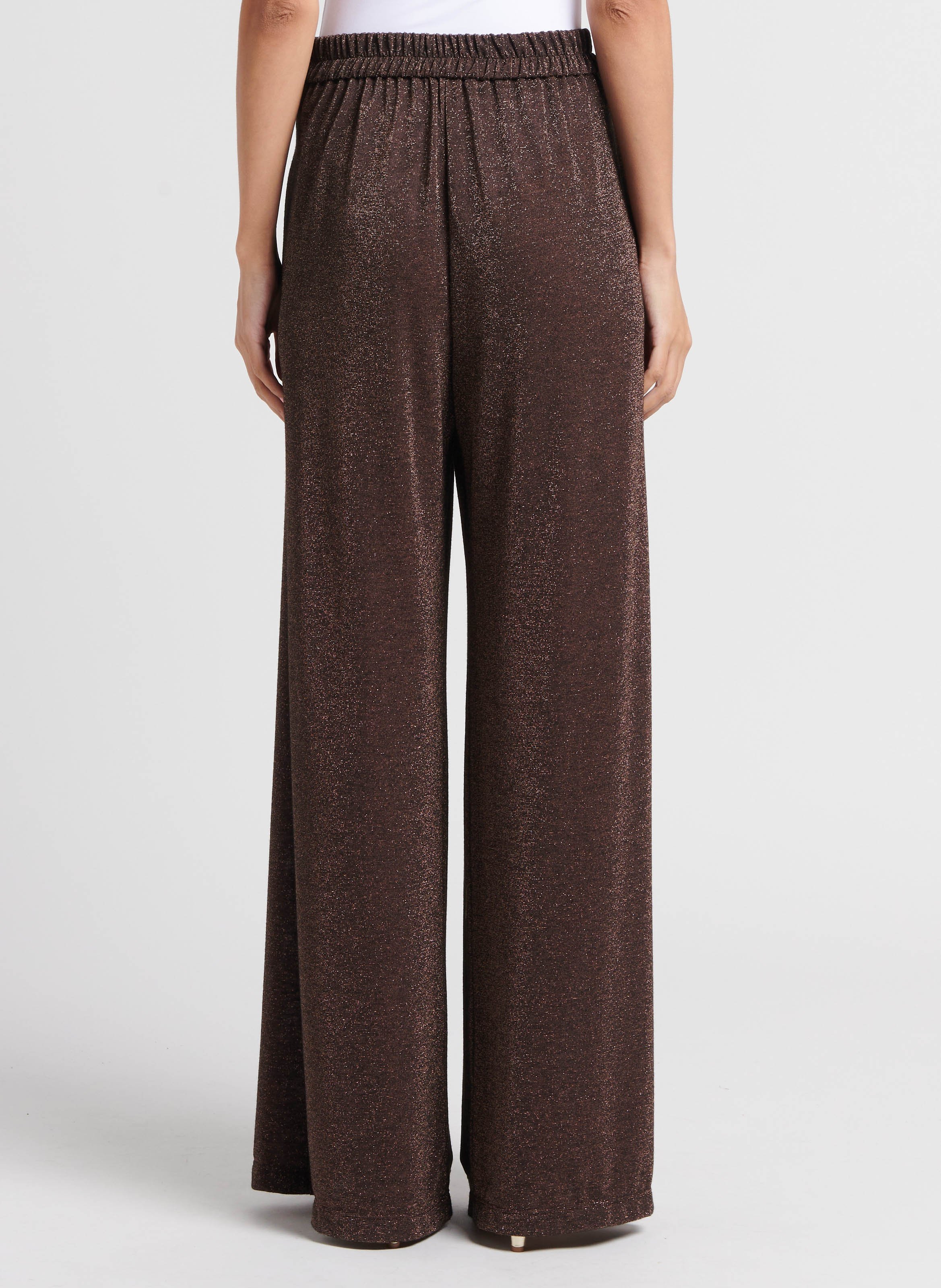 Pantalon large pailleté  MOMONI Prune