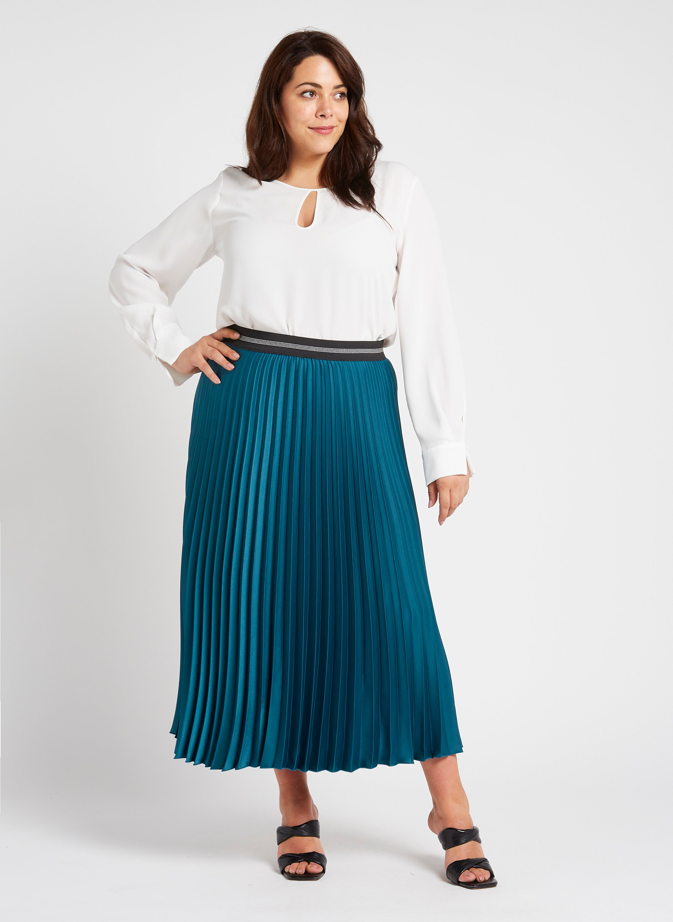 Drapierter Midirock aus Satin PERSONA by Marina Rinaldi Grun