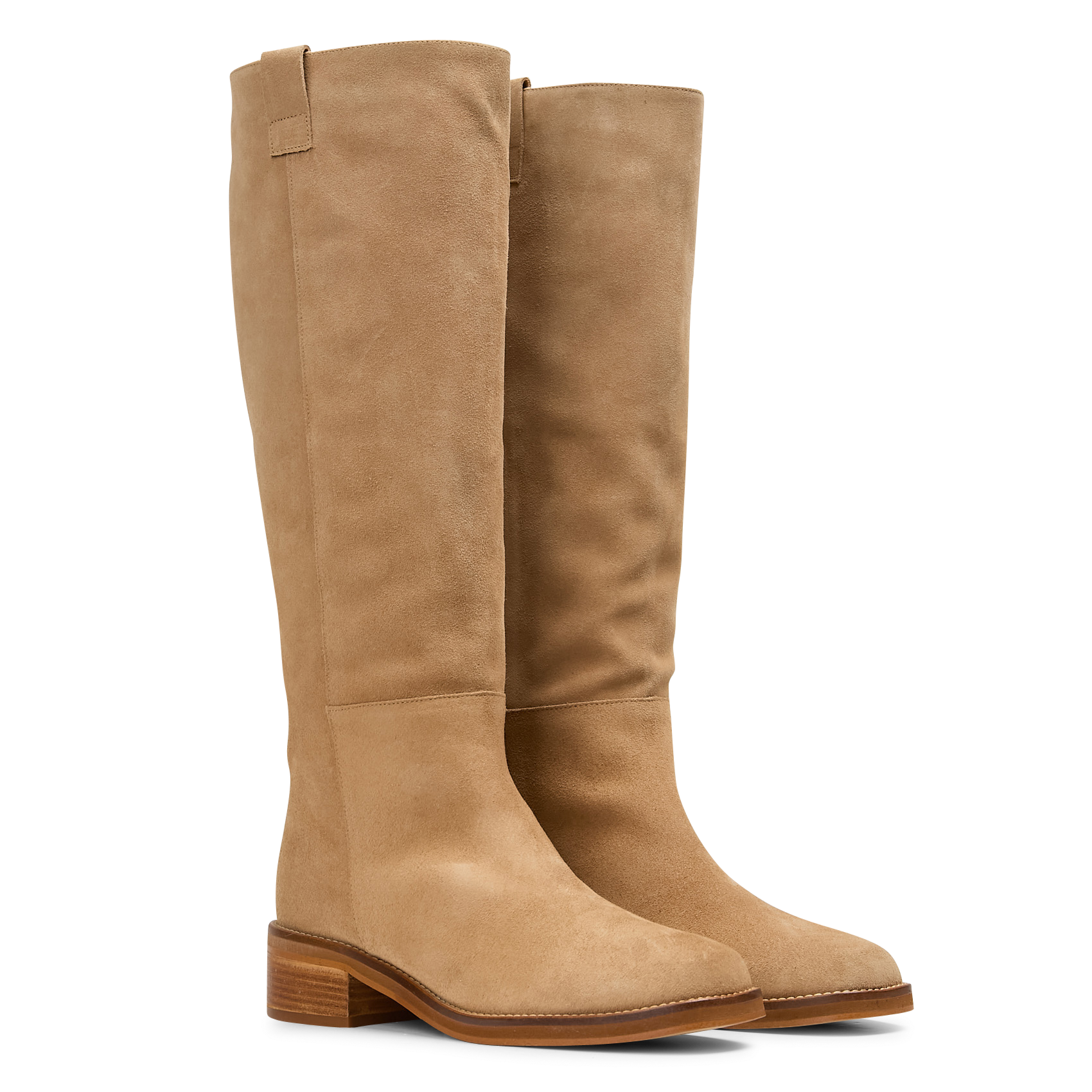 Bottes hautes en cuir velours MAISON 123 Beige