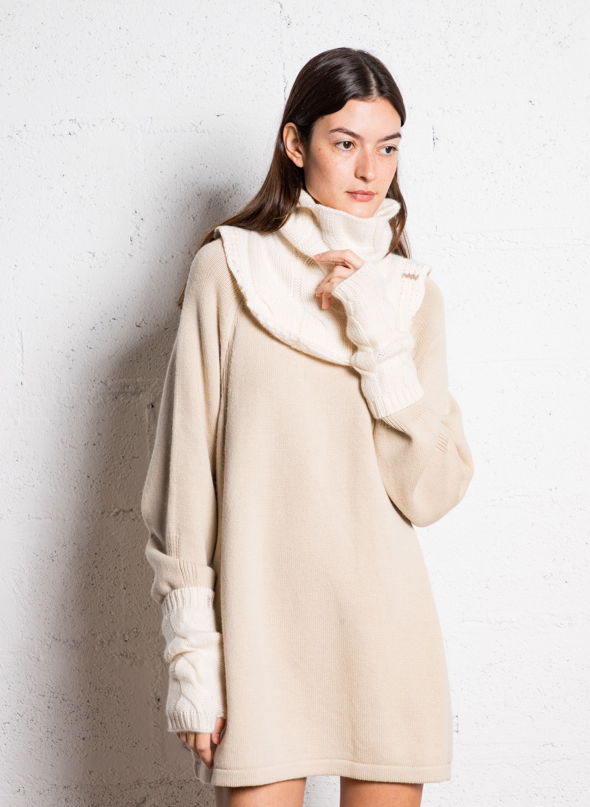 Robe laine beige fashion