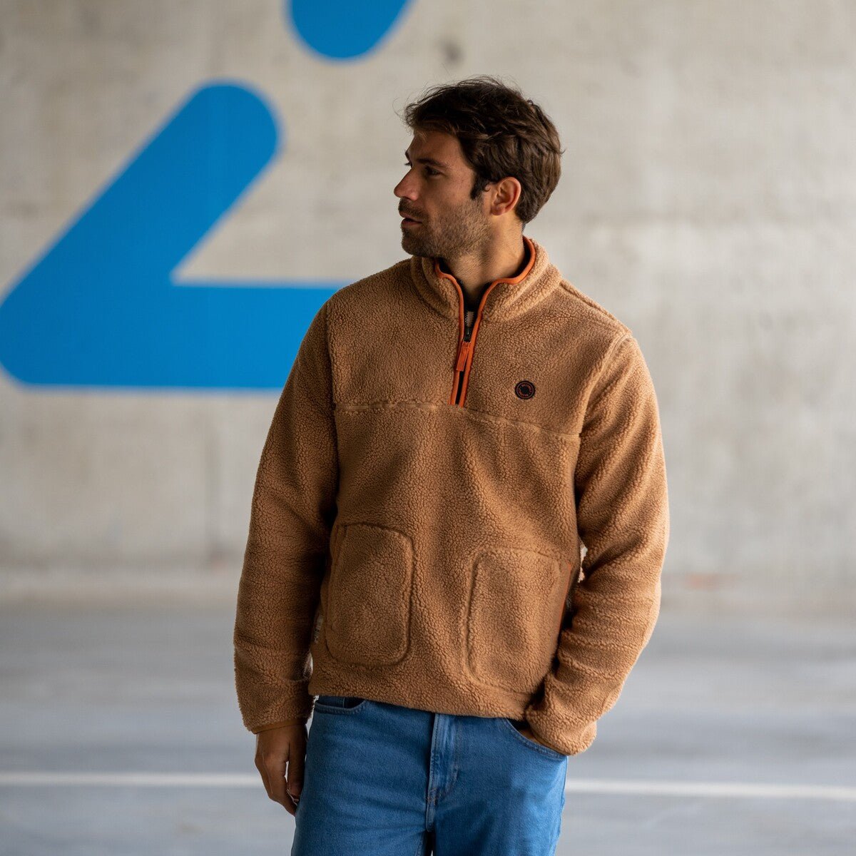 Sherpa zip-up pullover BILLYBELT Brown