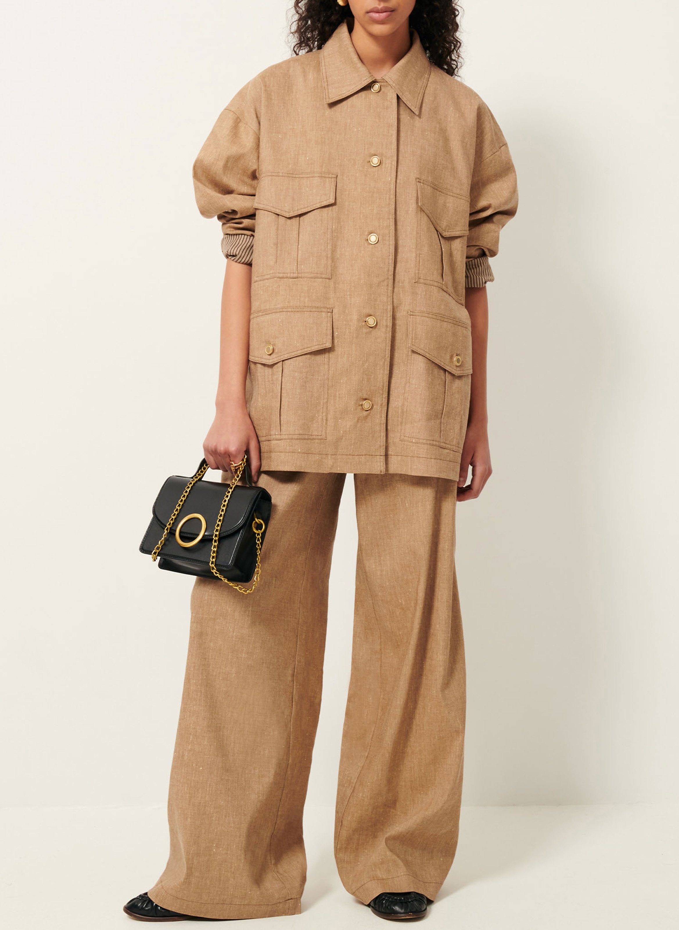 Safari-style linen blend jacket SESSUN Beige