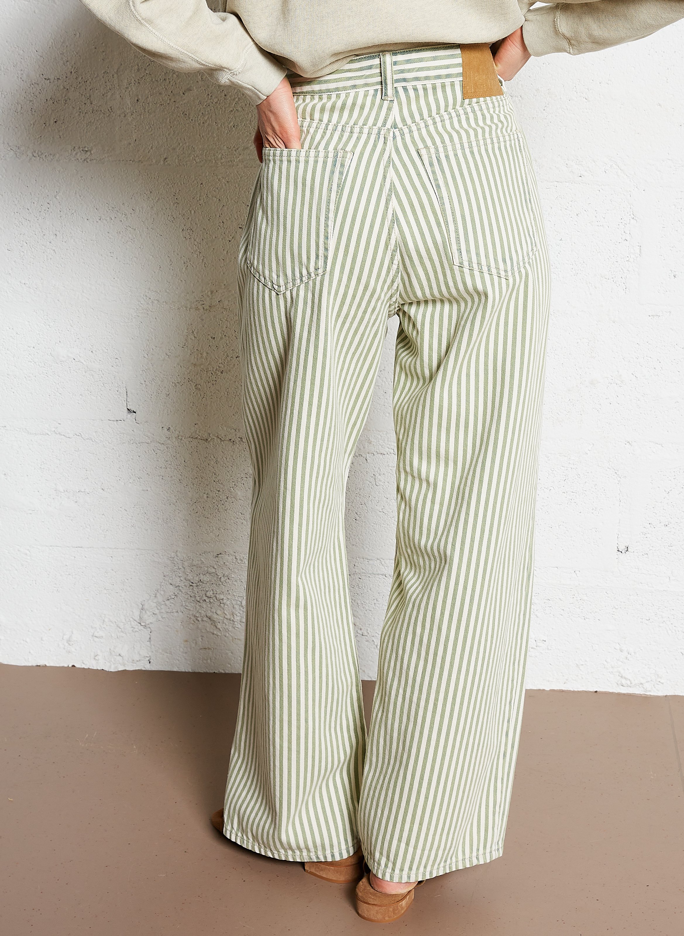 Wide striped cotton jeans BELLEROSE Blue