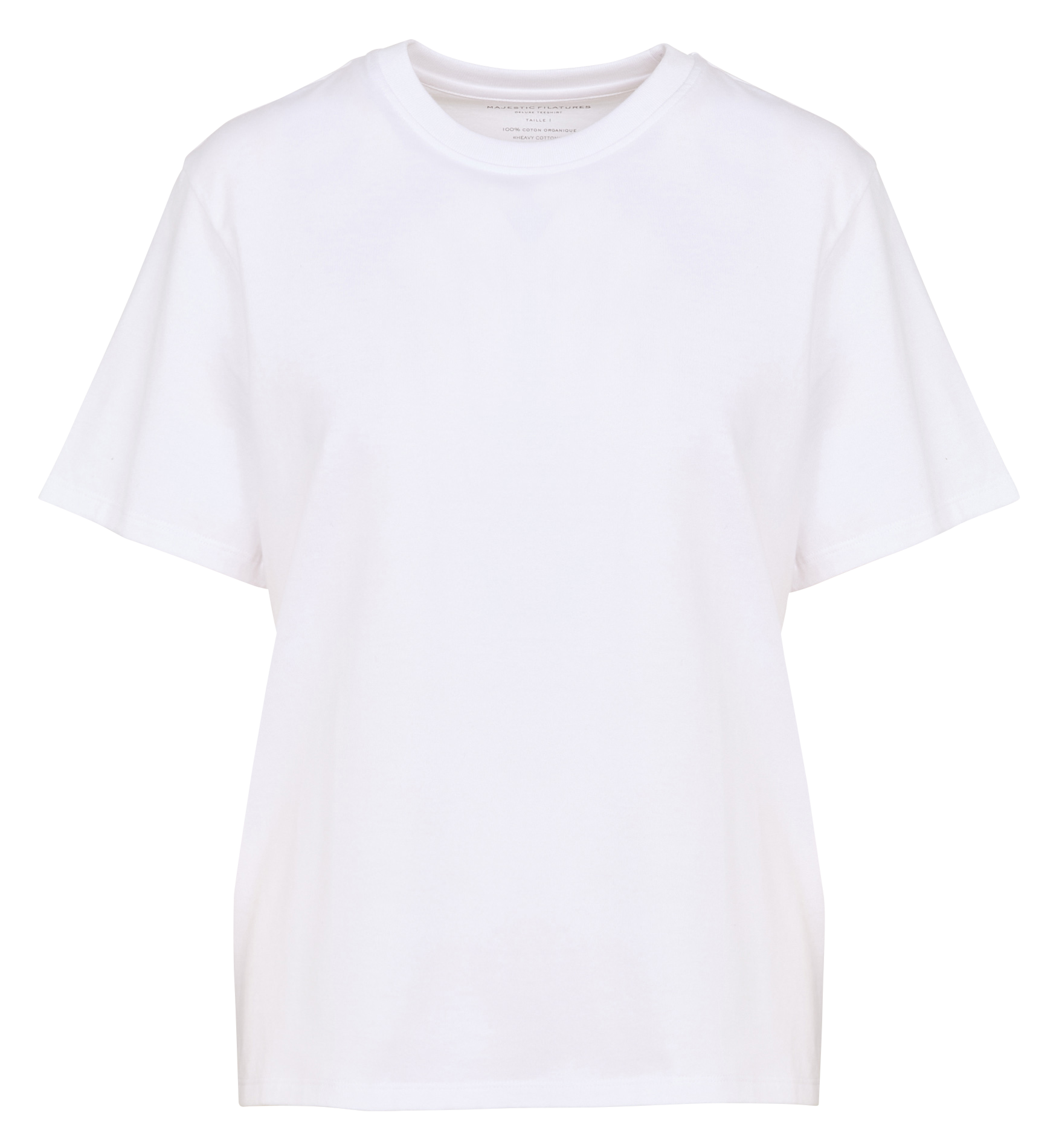 Tee-shirt droit col rond en coton bio MAJESTIC FILATURES Blanc