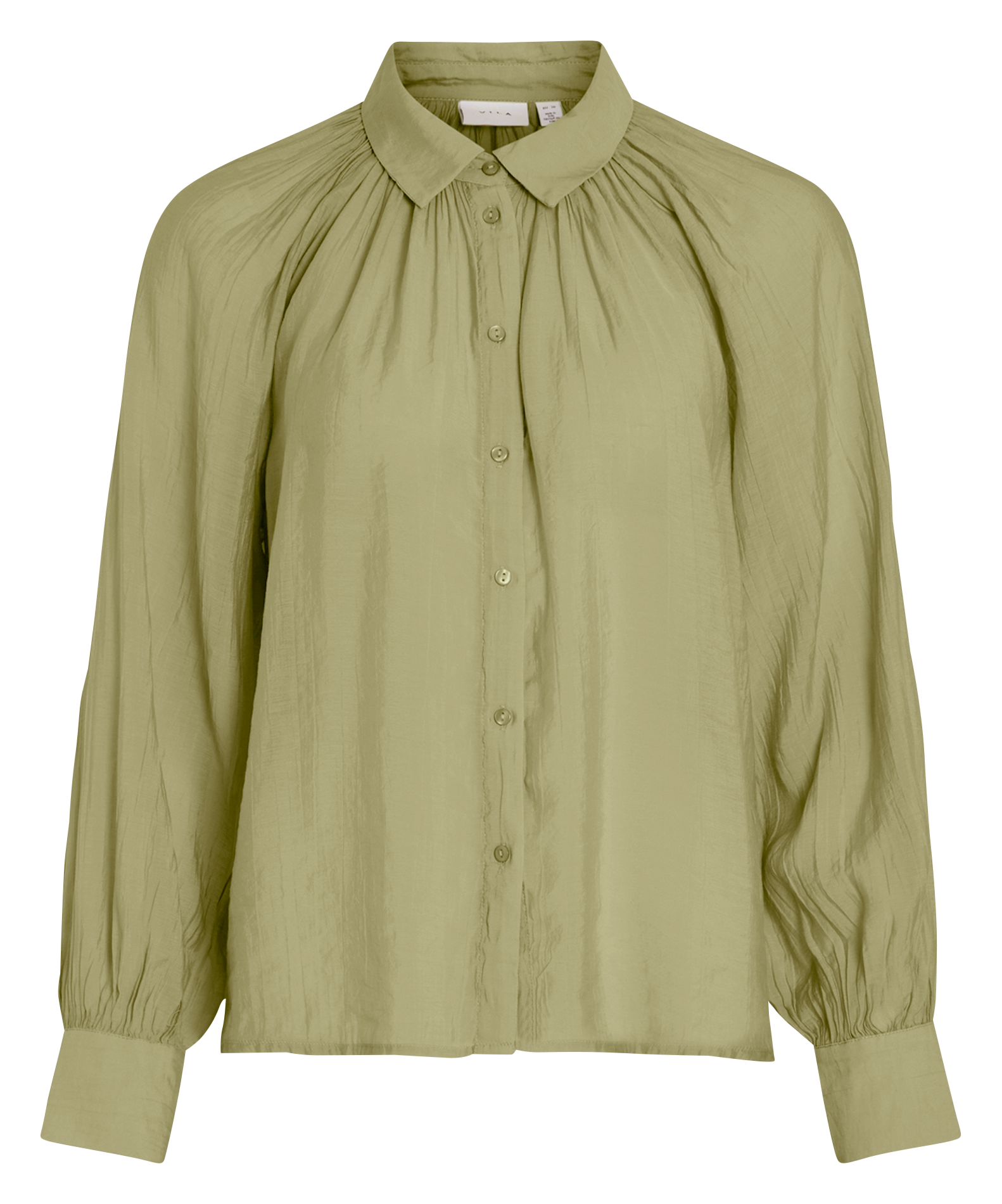 Pleated oversized shirt VILA Green