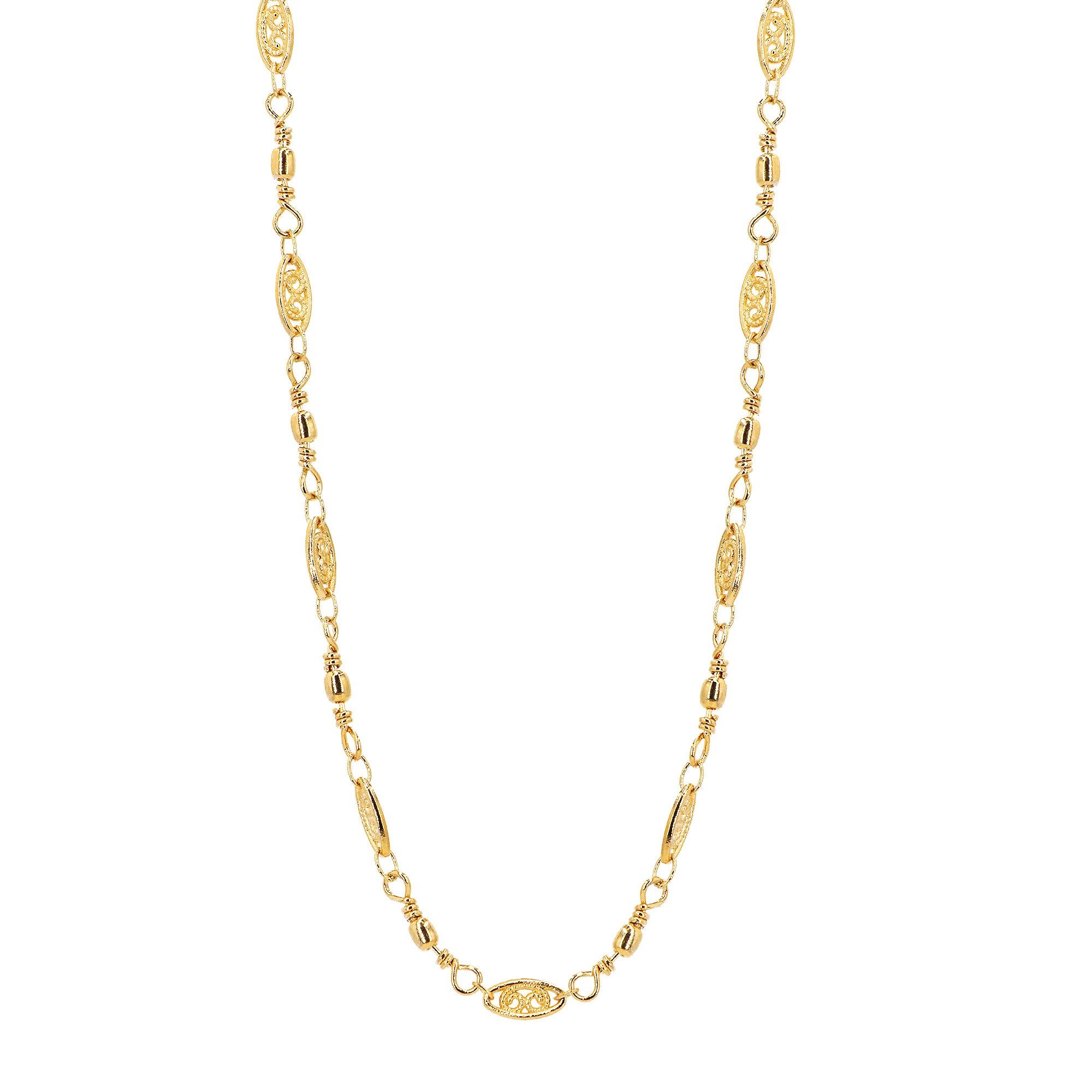 Gold-plated (3 in 1) long necklace NILAI Golden
