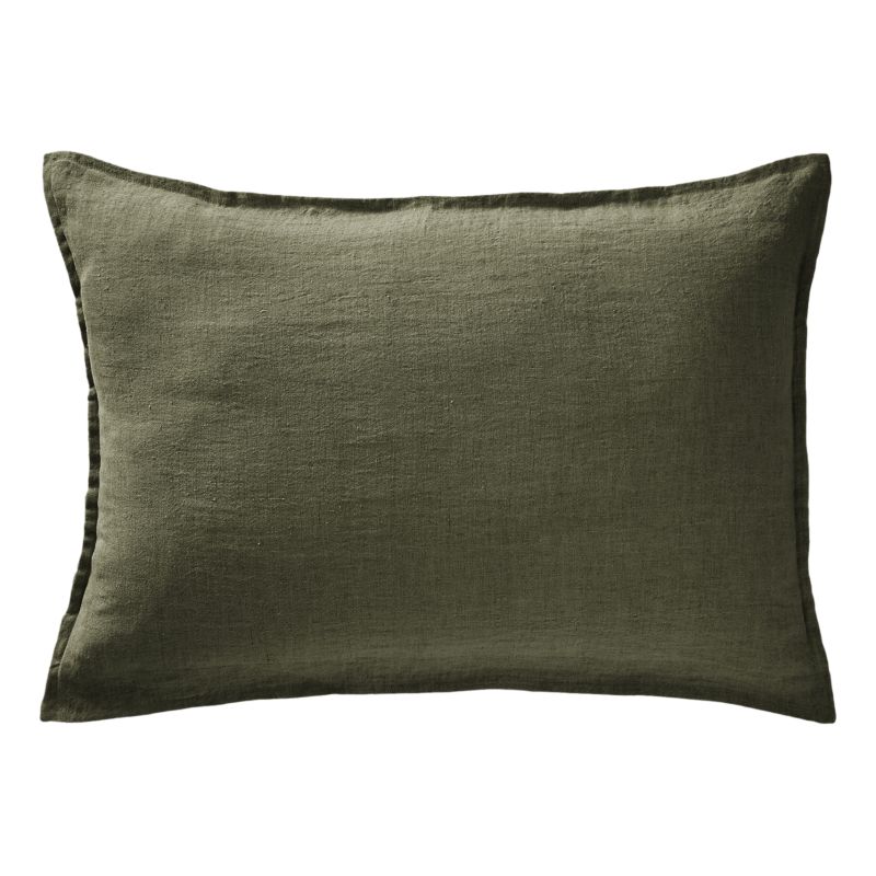 Cotton percale pillow case L'EFFET PAPILLON Green