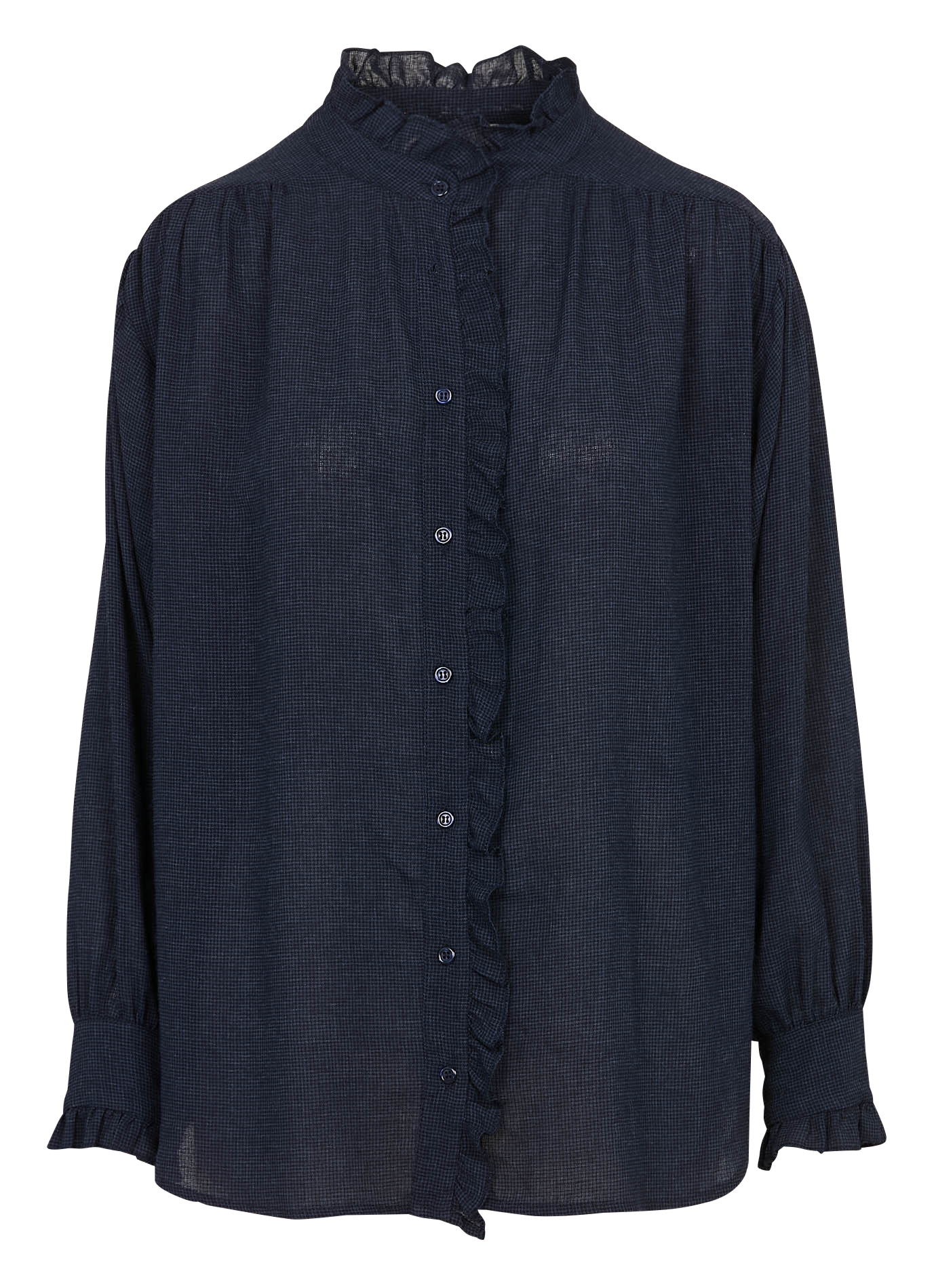 Oversized ruffled jacquard shirt MAISON HOTEL Blue