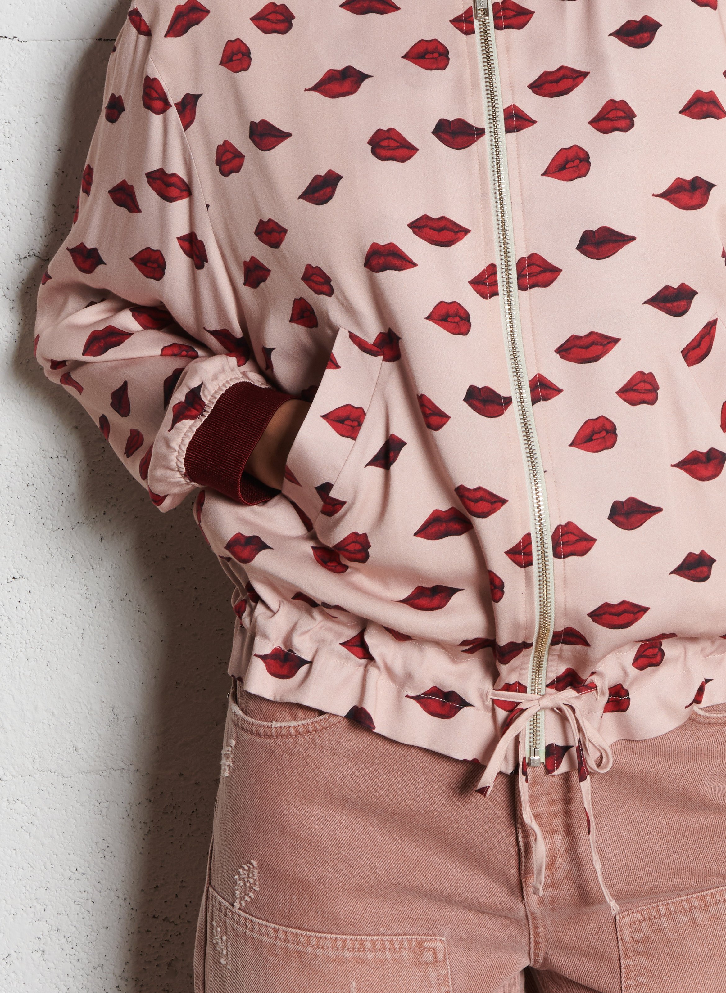 Printed straight jacket IKKS Pink