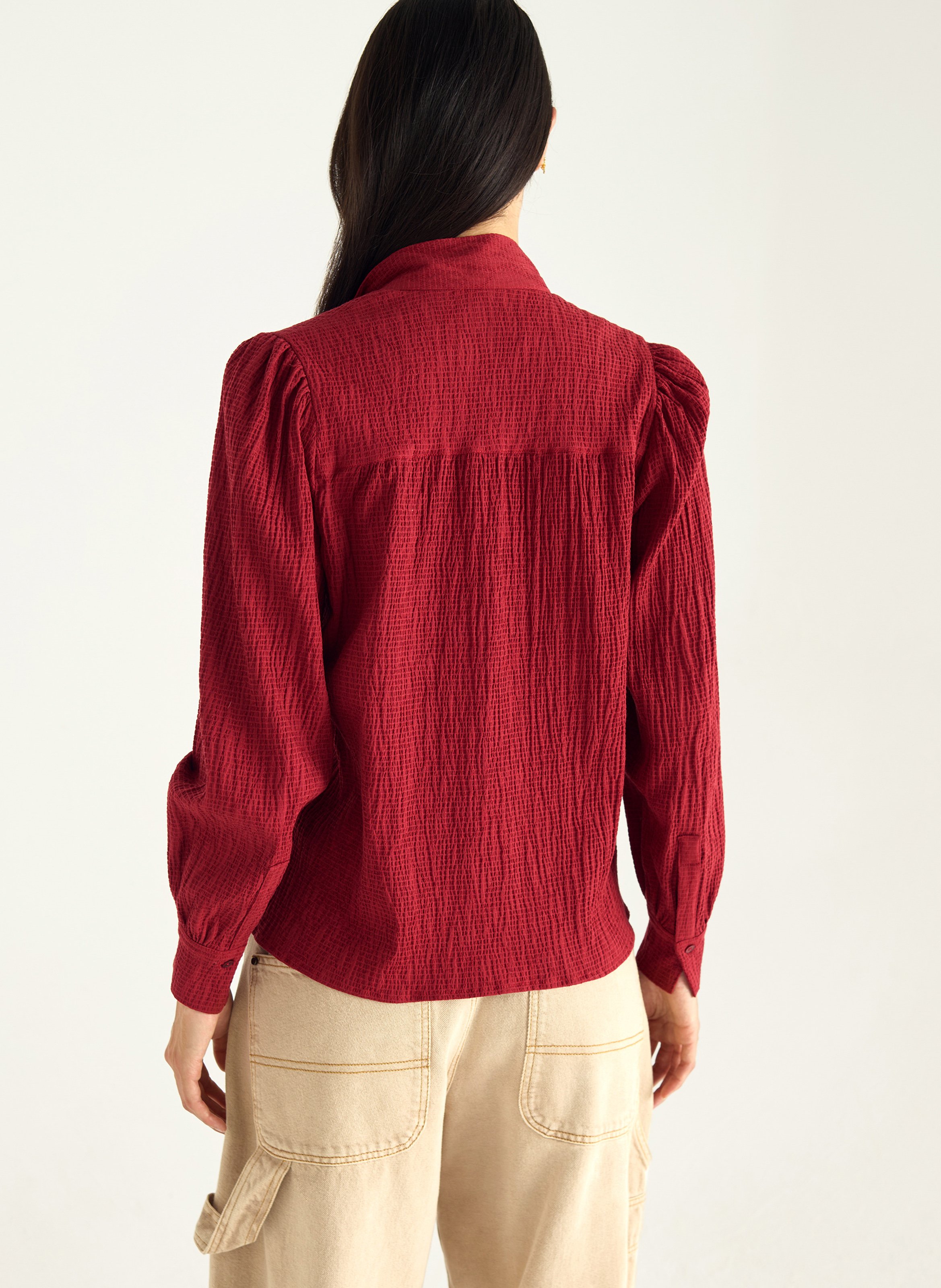 Bluse mit Rüschenkragen ACOTE Rot