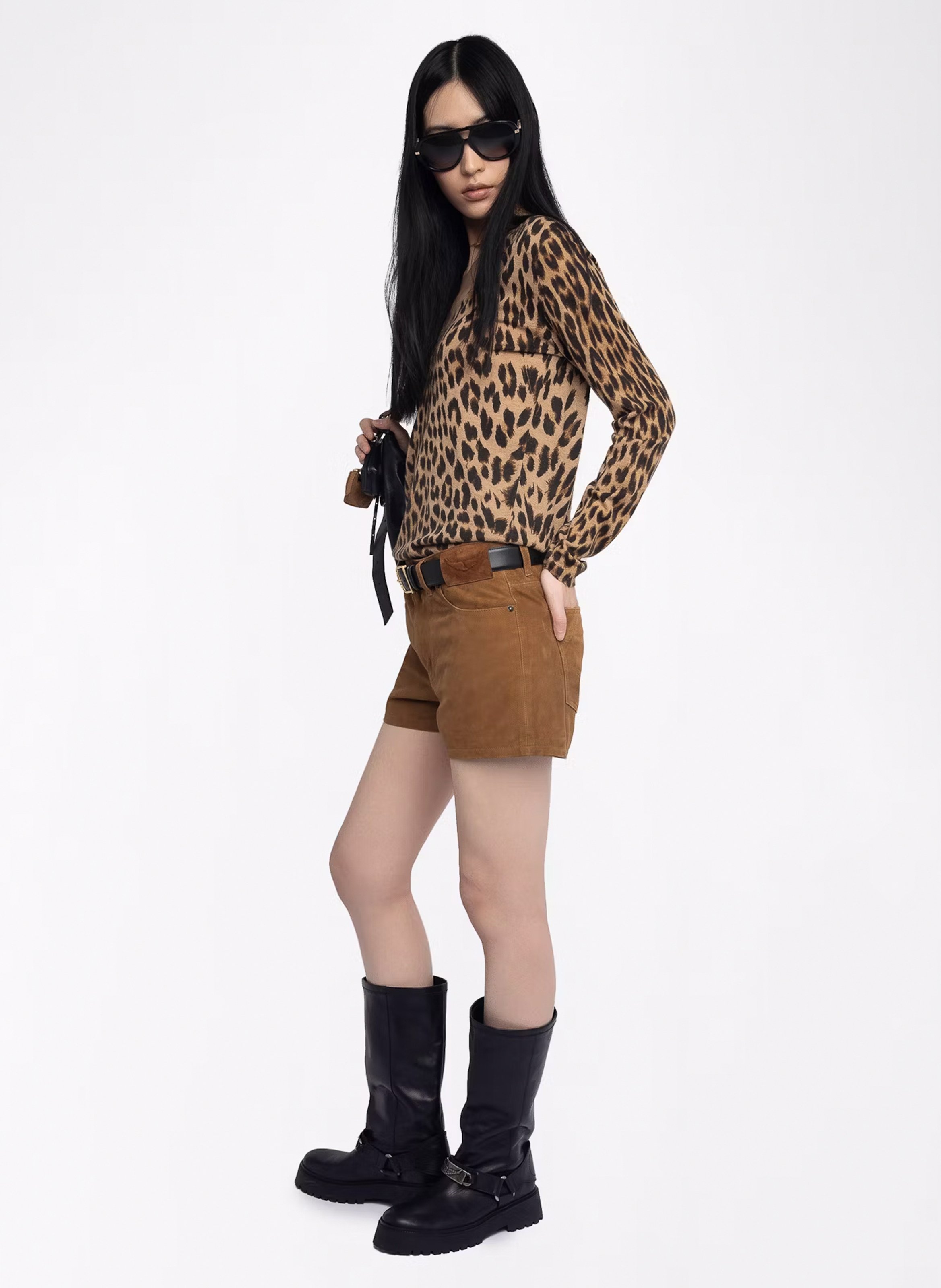 Pull col V en cachemire en cachemire ZADIG&VOLTAIRE Marron