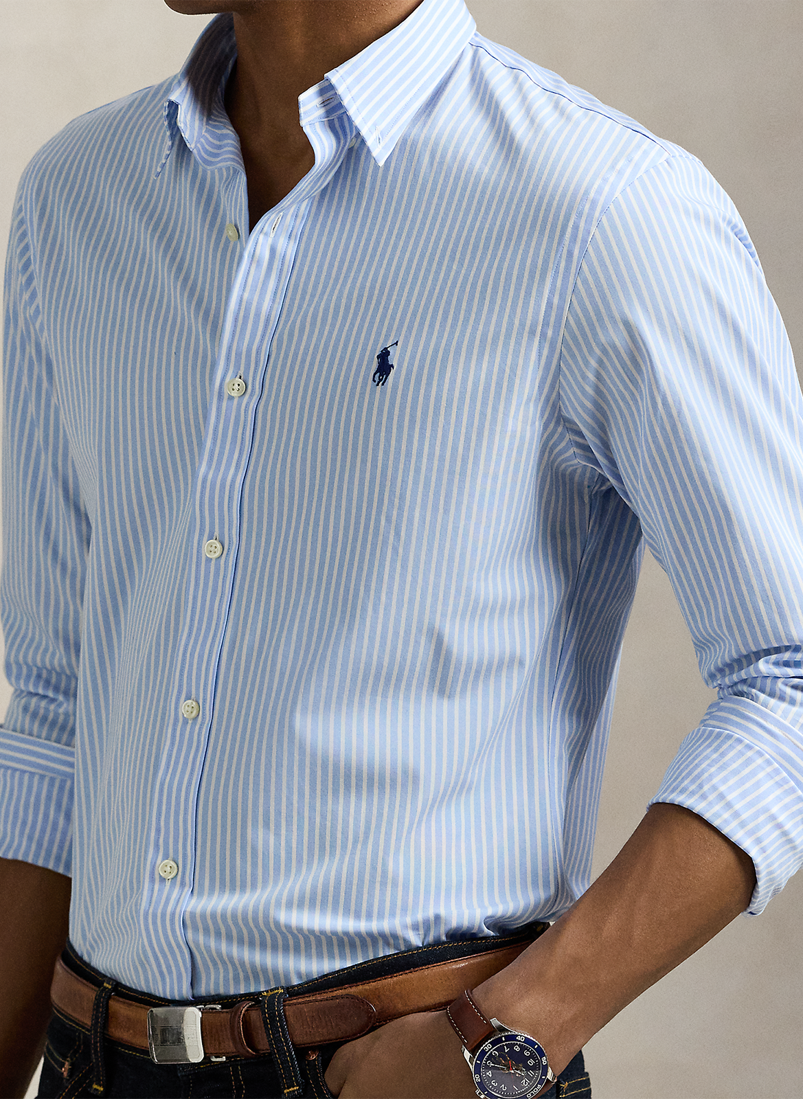 Baumwollhemd mit Button-down-Kragen POLO RALPH LAUREN Blau