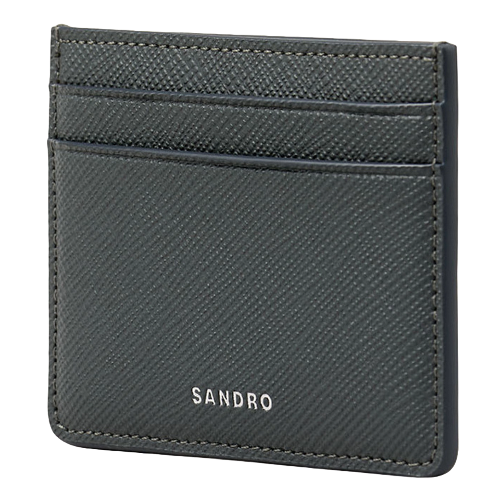 Porte-cartes en cuir SANDRO Gris
