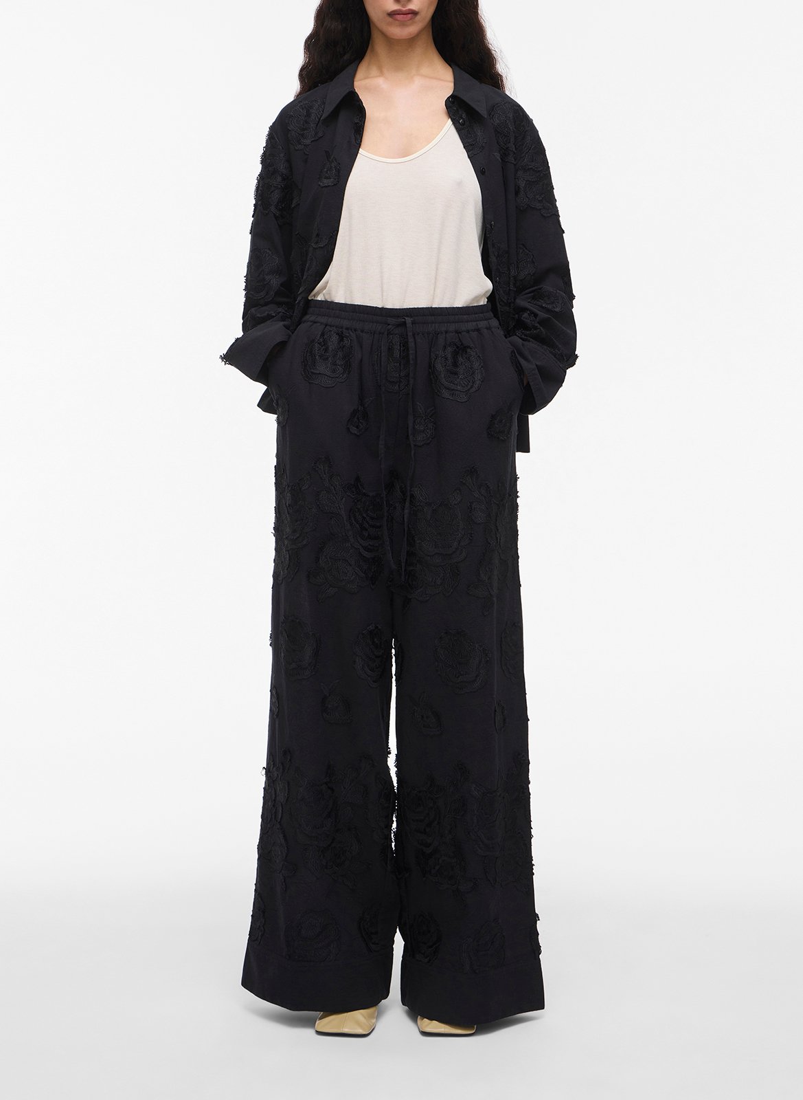 Bedrucktes Viskose-Top ROUGE EDIT Beige