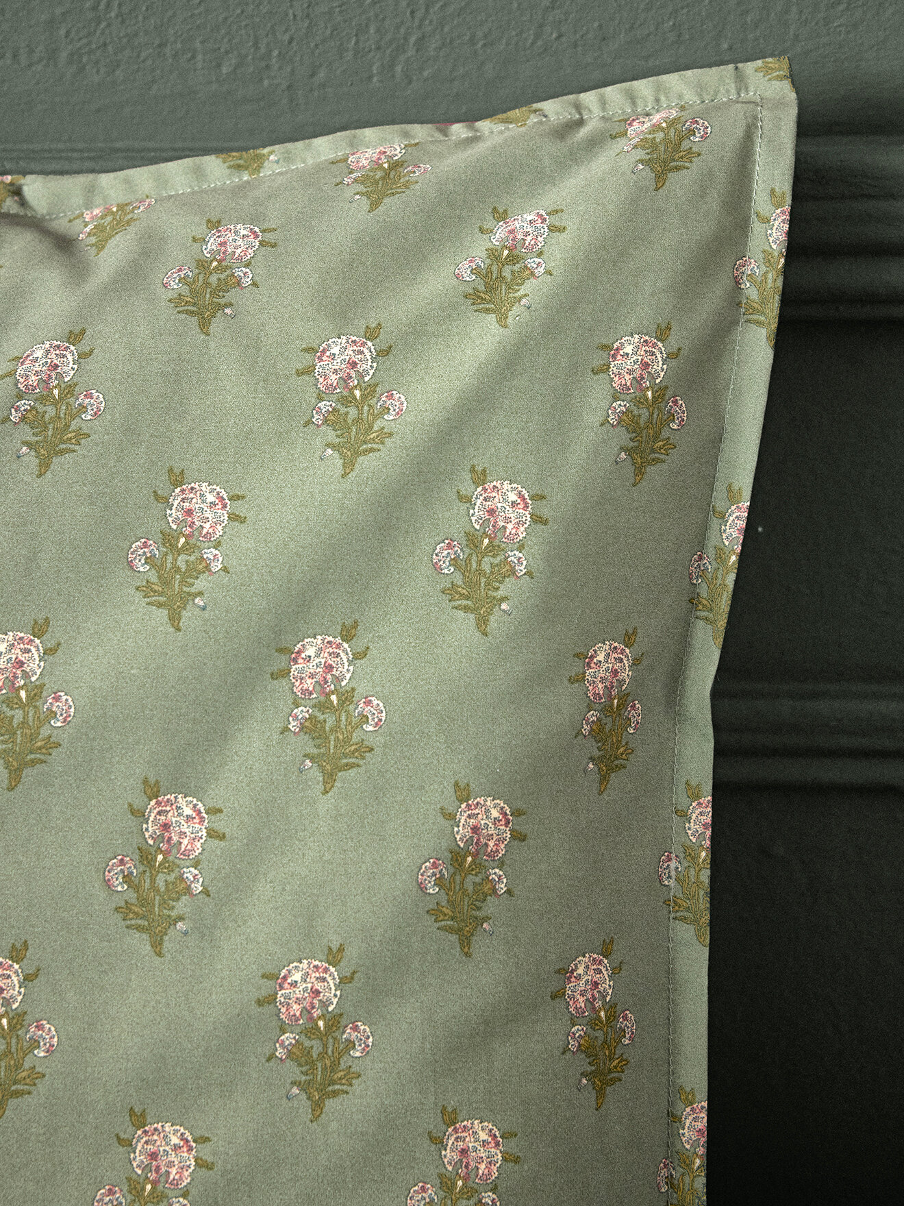 Cotton percale pillowcase "antoinette" CYRILLUS Green