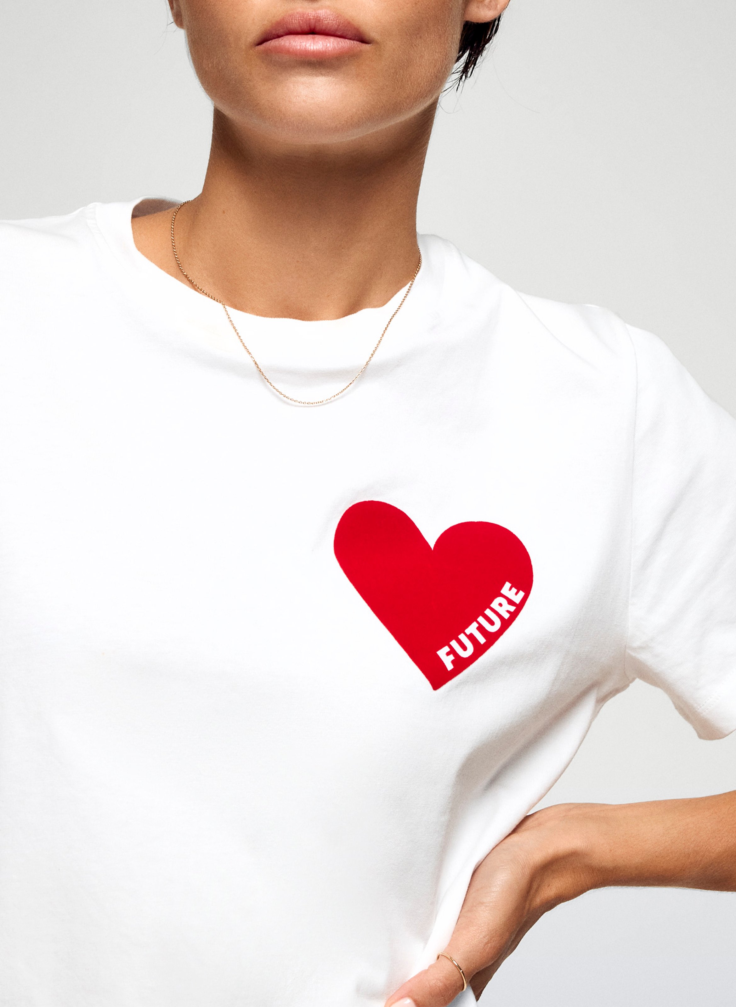 Straight-fit, katoenen T-shirt met print FROM FUTURE Wit