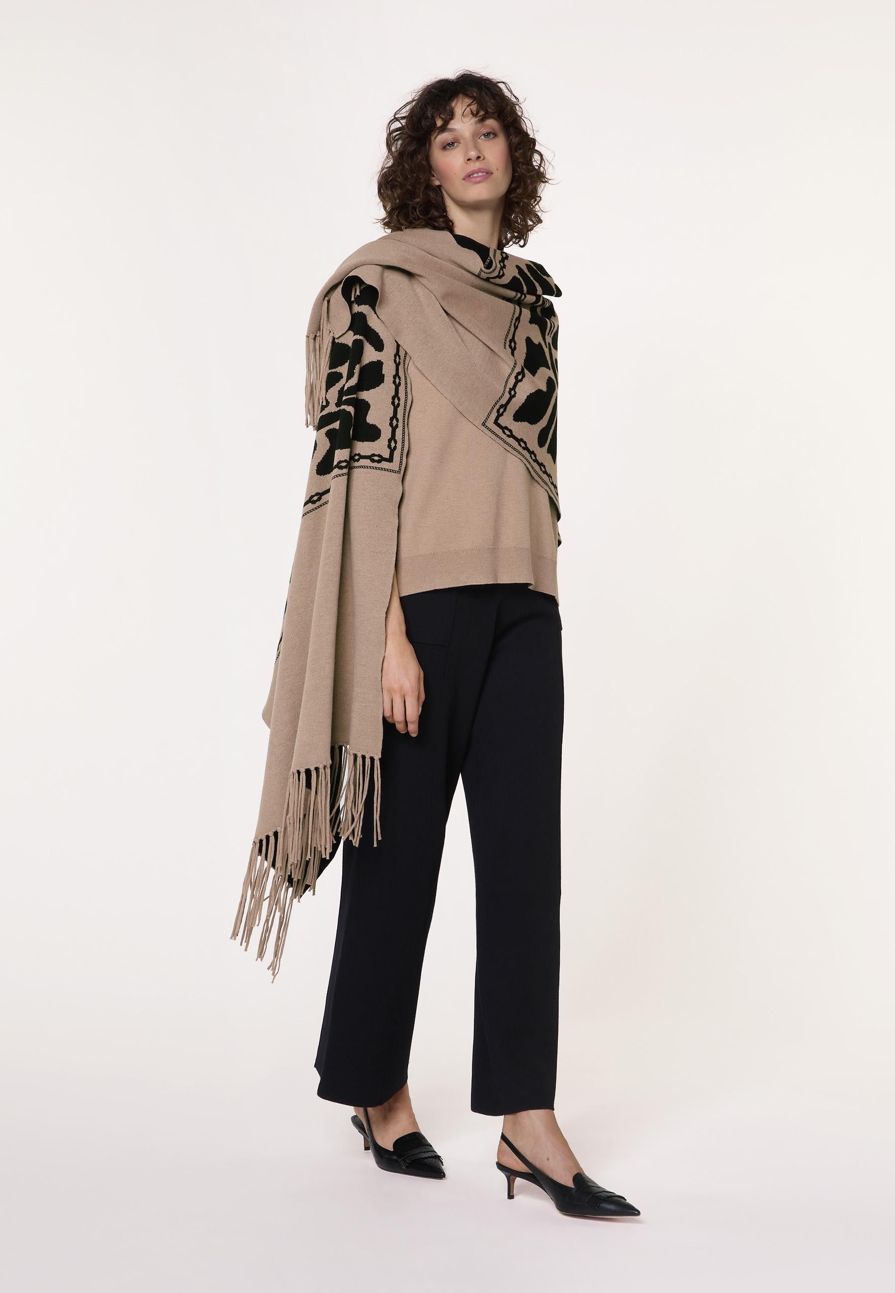 Jacquard knit stole RODIER Brown