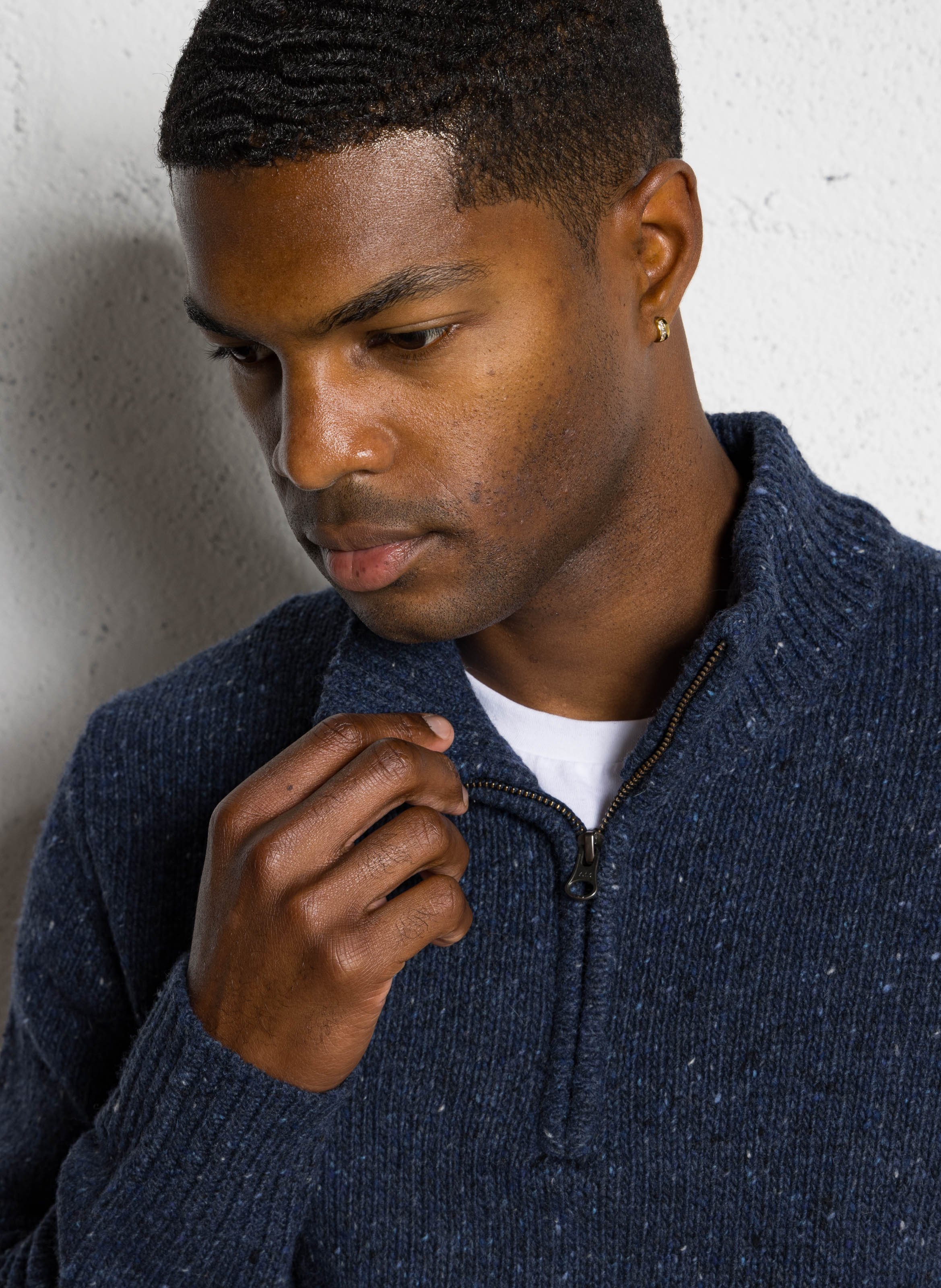 Pull droit col montant en laine mélangée HARTFORD Multicolore