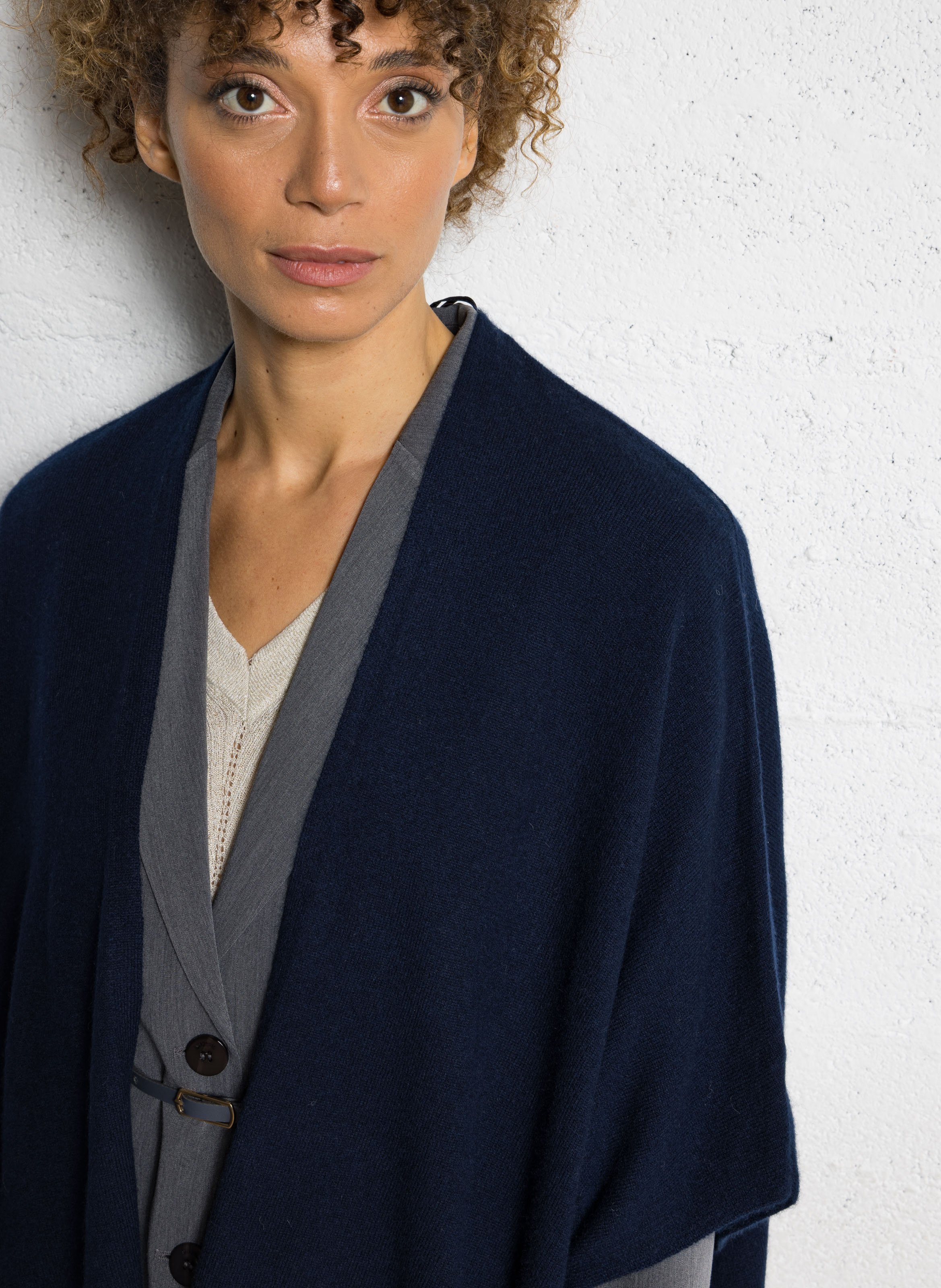 Poncho en cachemire SUD EXPRESS Bleu