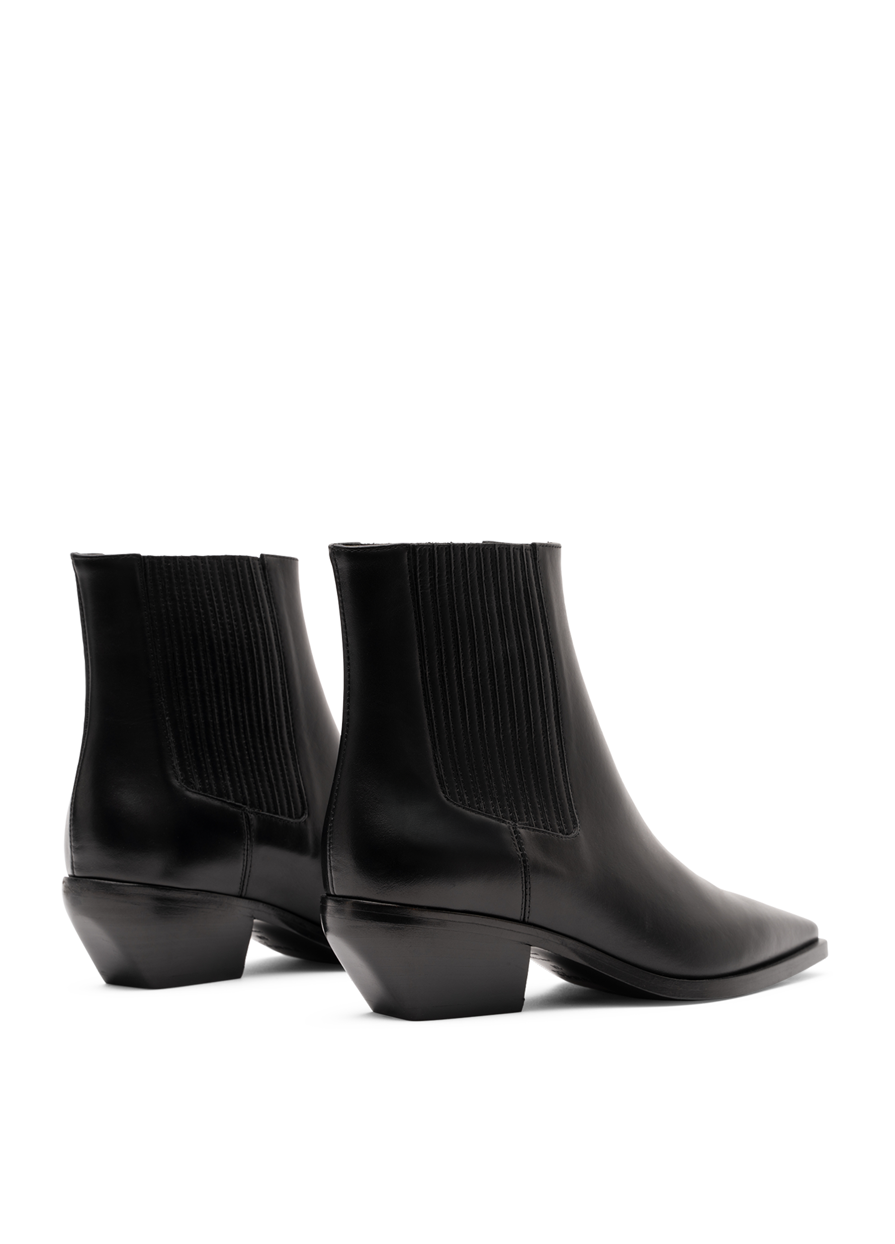 Smooth black calf leather ankle boots PARALLELE PARIS Black