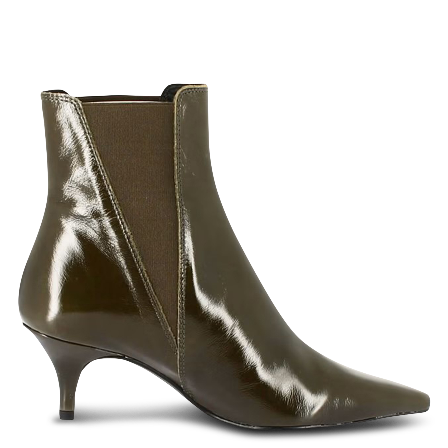 Bottines en cuir BORGIA Kaki