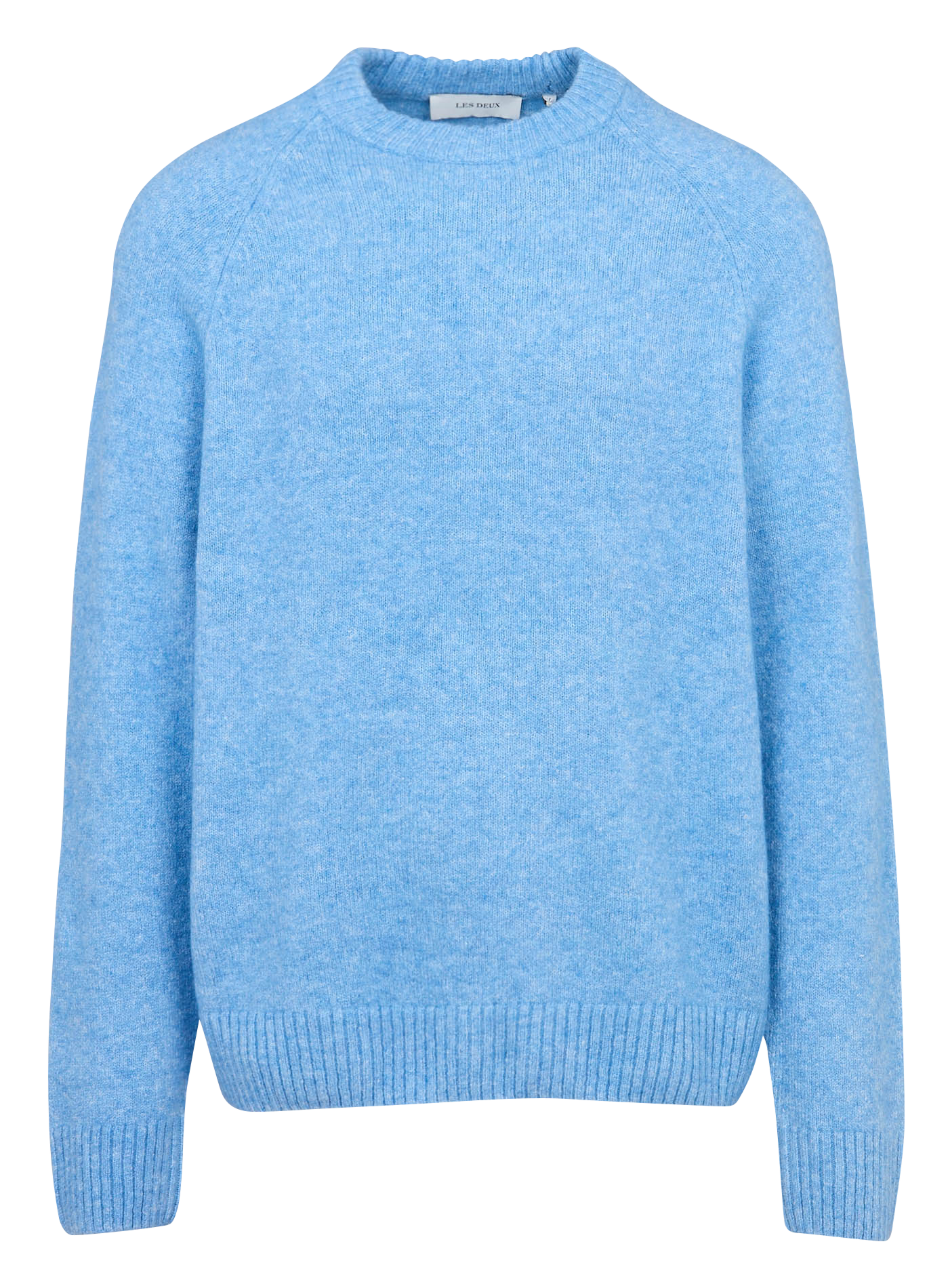 Pull droit col rond en maille mélangée LES DEUX Bleu