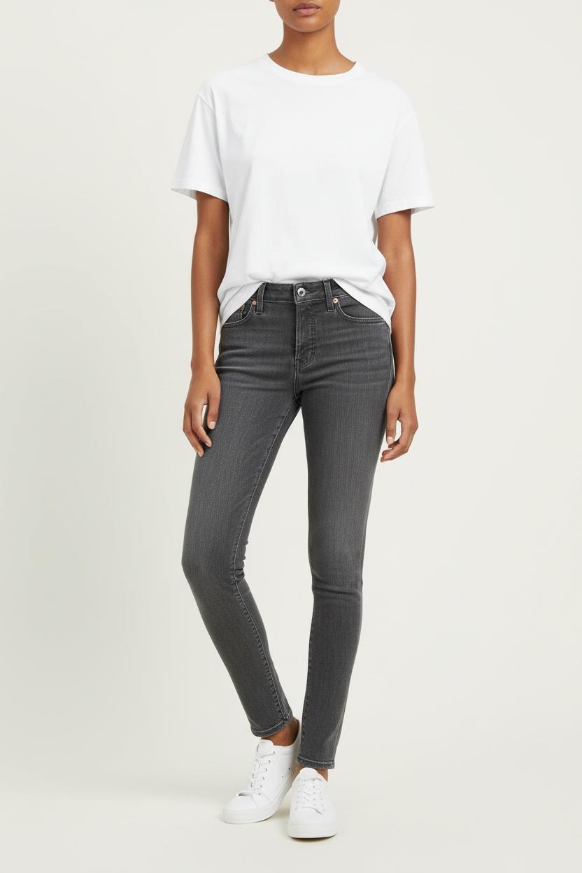 Cropped slim jeans with studs LEVI'S - Seconde main Grey