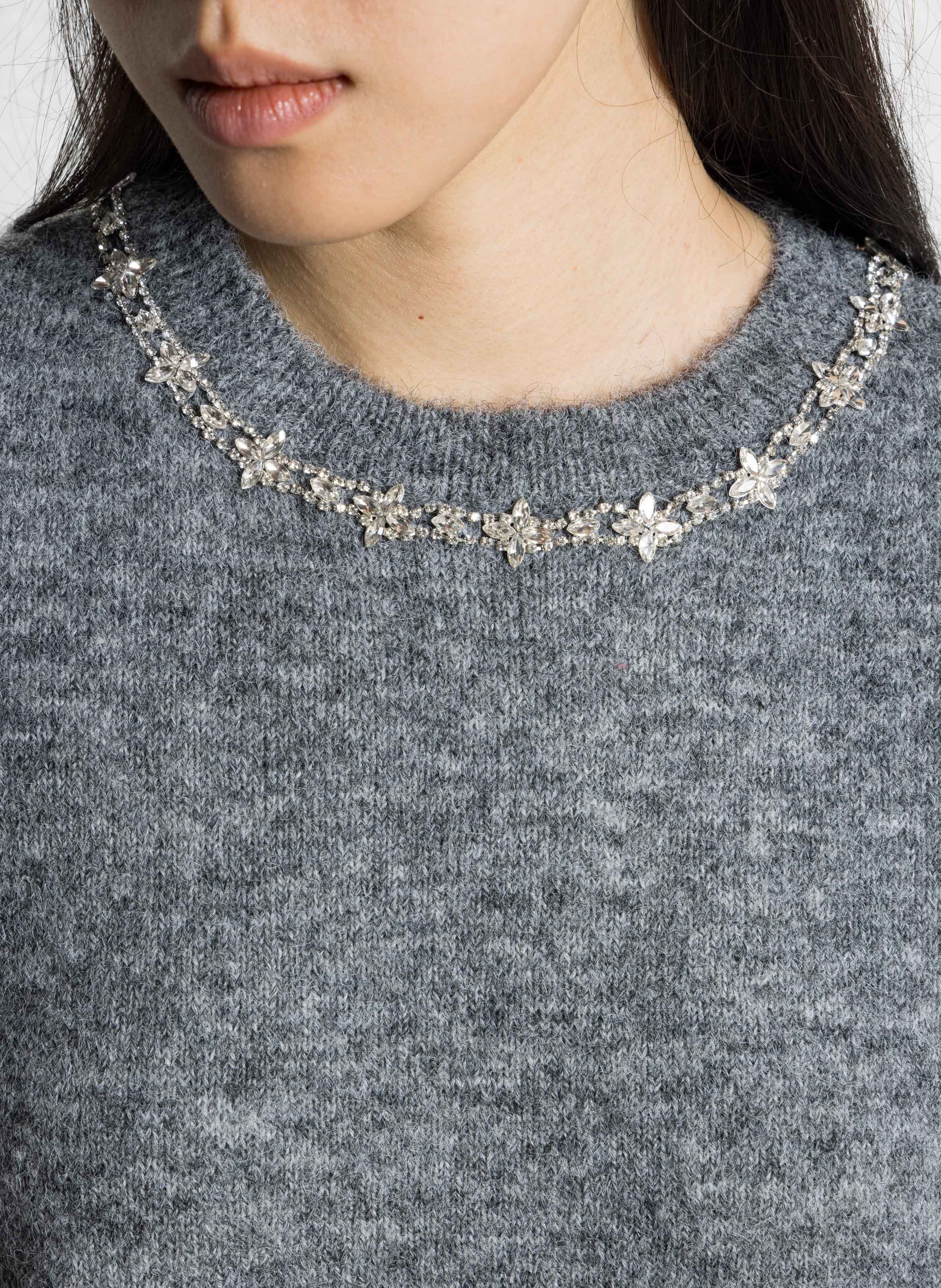 Pull oversize col rond LA PETITE ETOILE Gris