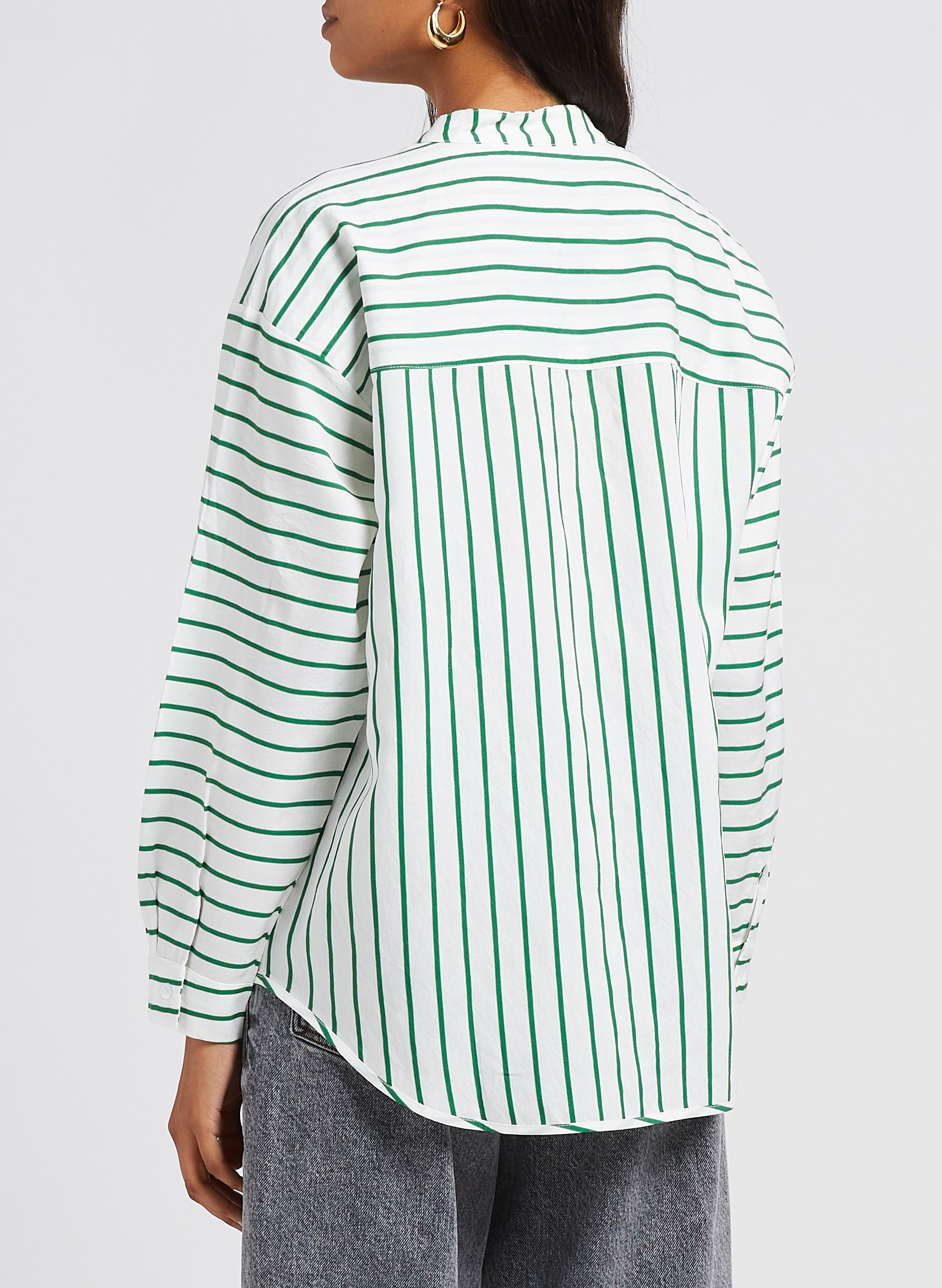 Weite Bluse mit Mao-Kragen INDEE Gestreift