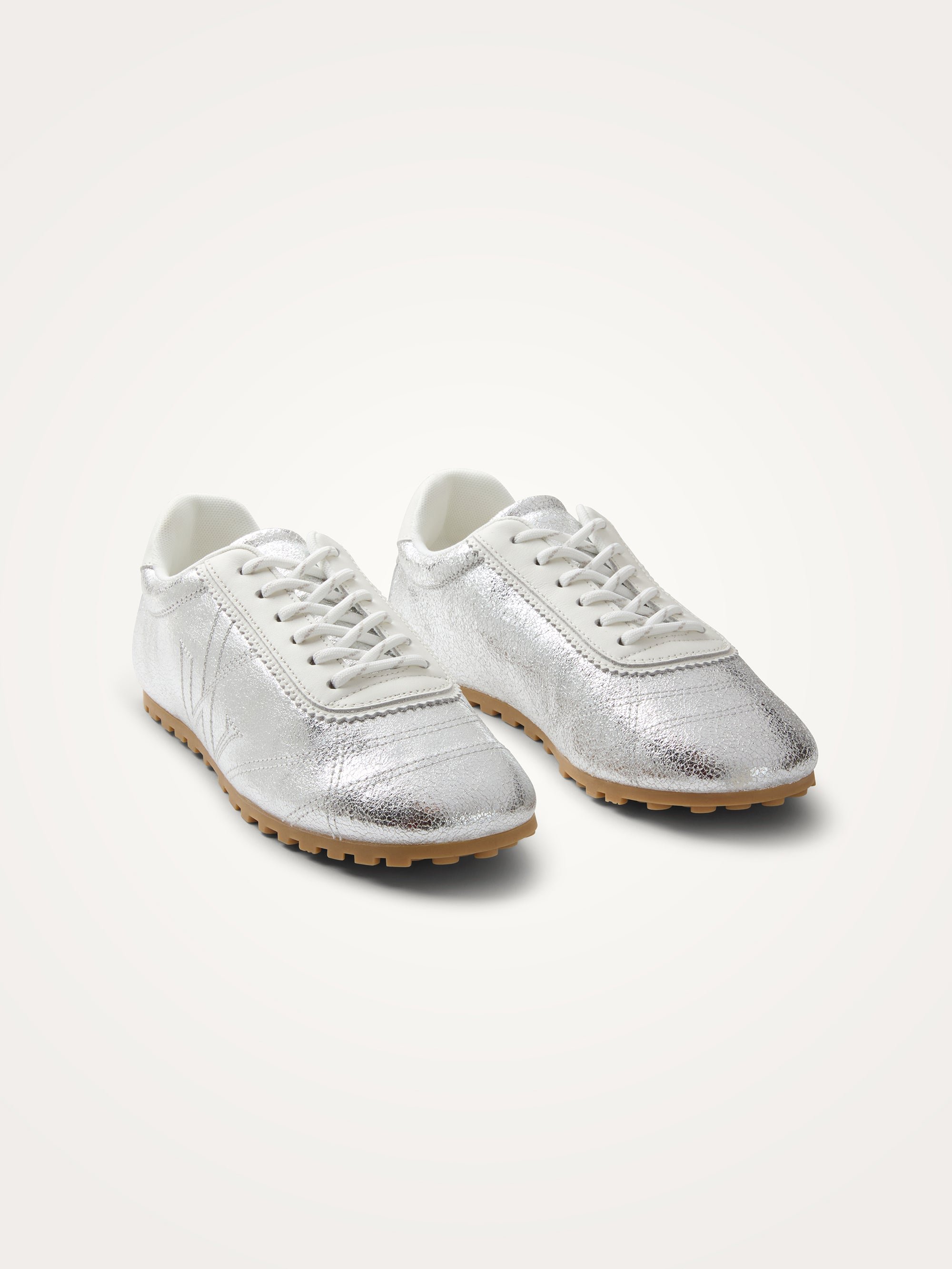 Sneakers with monogram sewn on a thin grooved sole VANESSA WU Silver