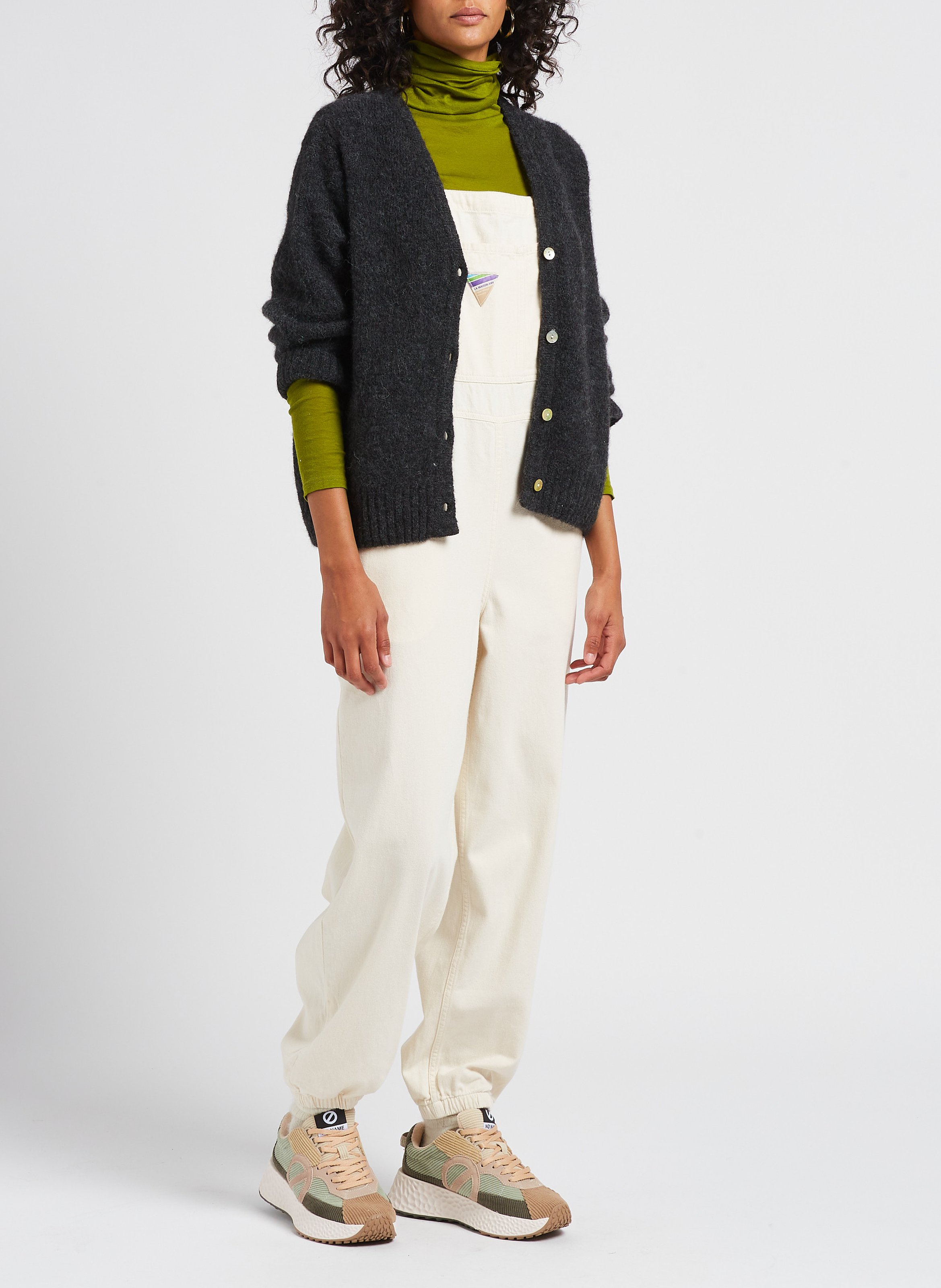 Weite Strickjacke mit V-Ausschnitt AMERICAN VINTAGE Grau