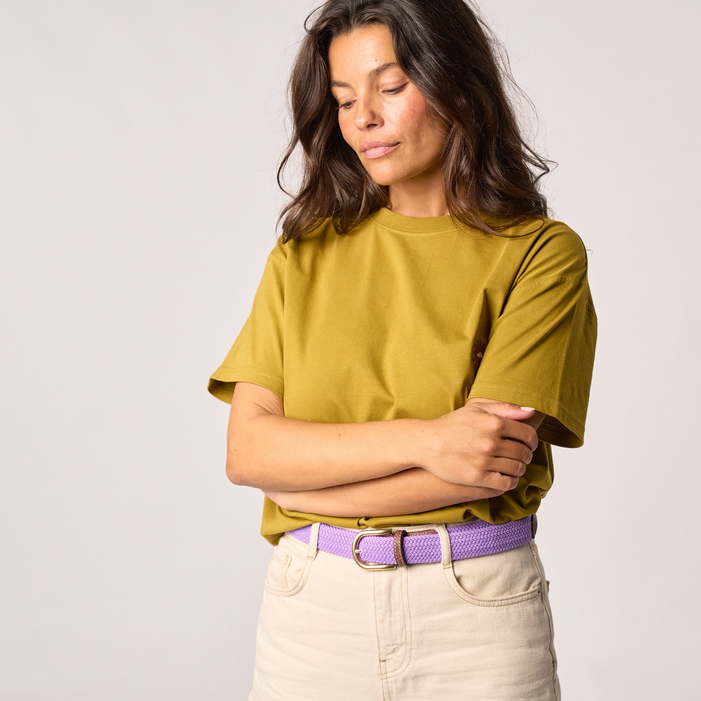 Solid Elastic Braided Belt BILLYBELT Purple