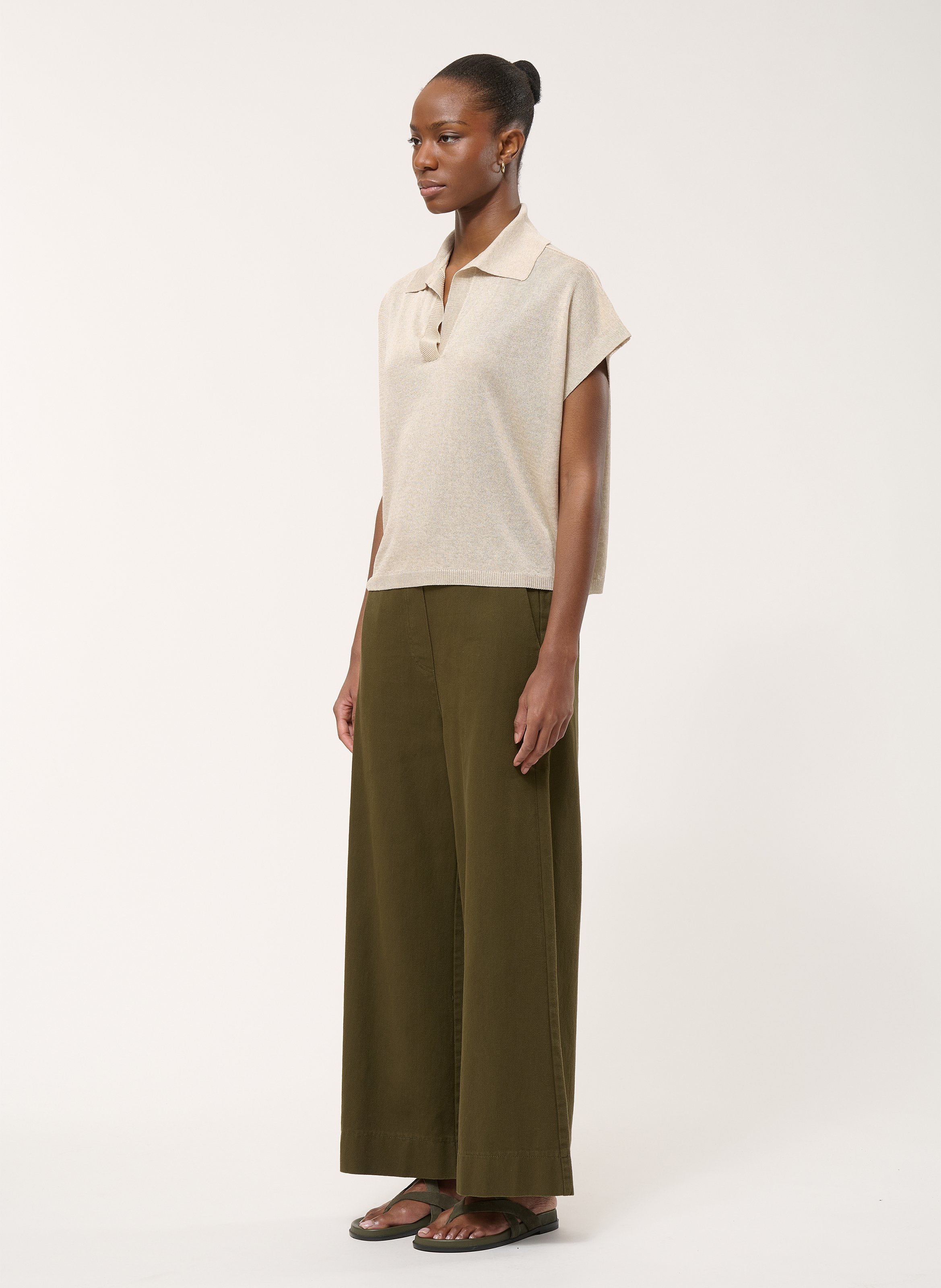 Oversize-Pullover mit V-Ausschnitt HUMILITY Beige