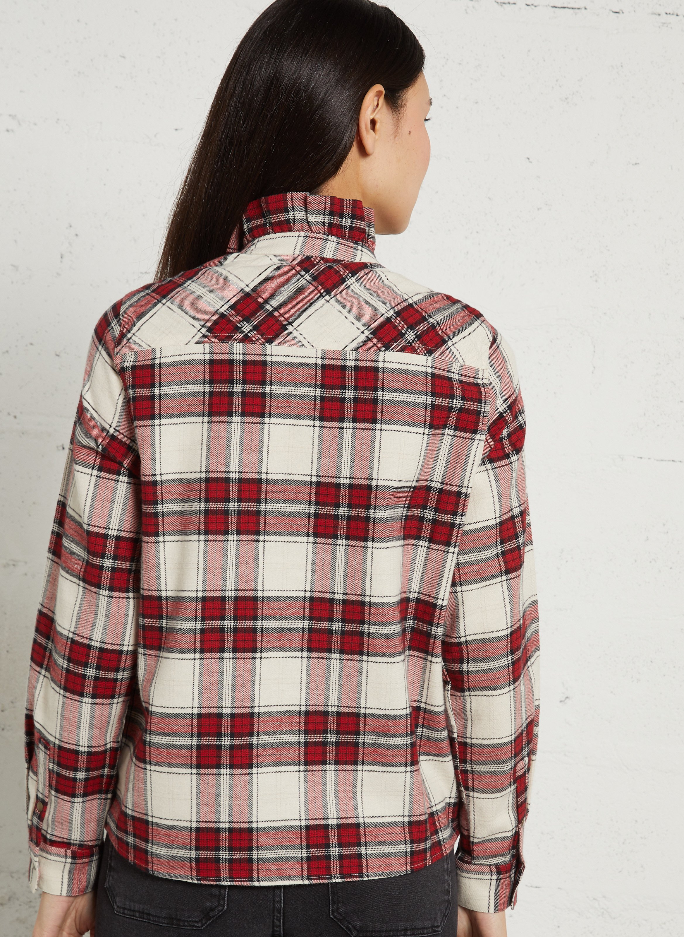 Chemise boutonnée à carreaux MAISON 123 Rouge