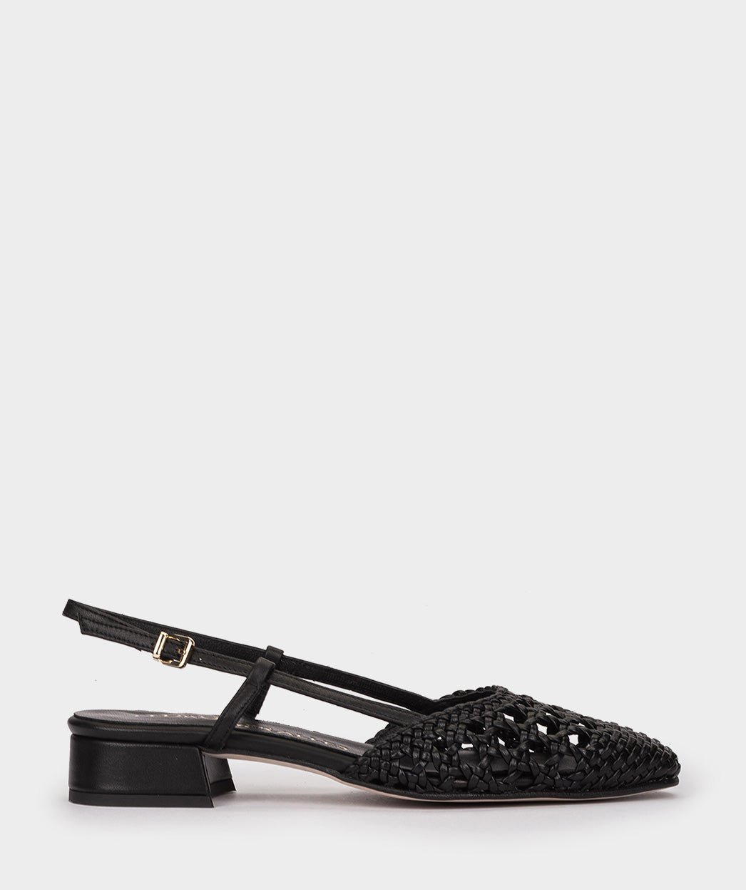 Black woven high heels. PEDRO MIRALLES Black