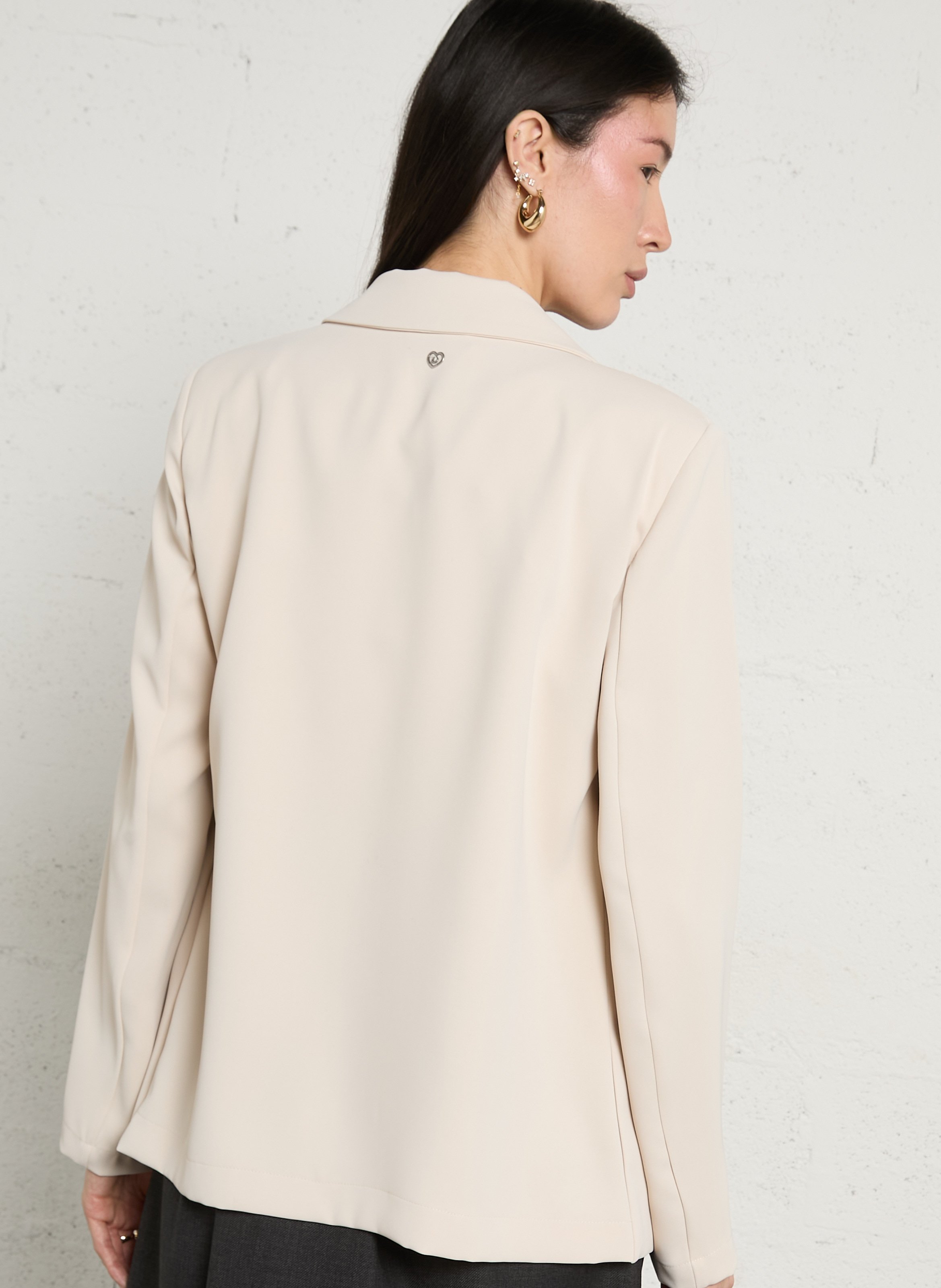 Veste tailleur fluide unie  PLEASE Beige