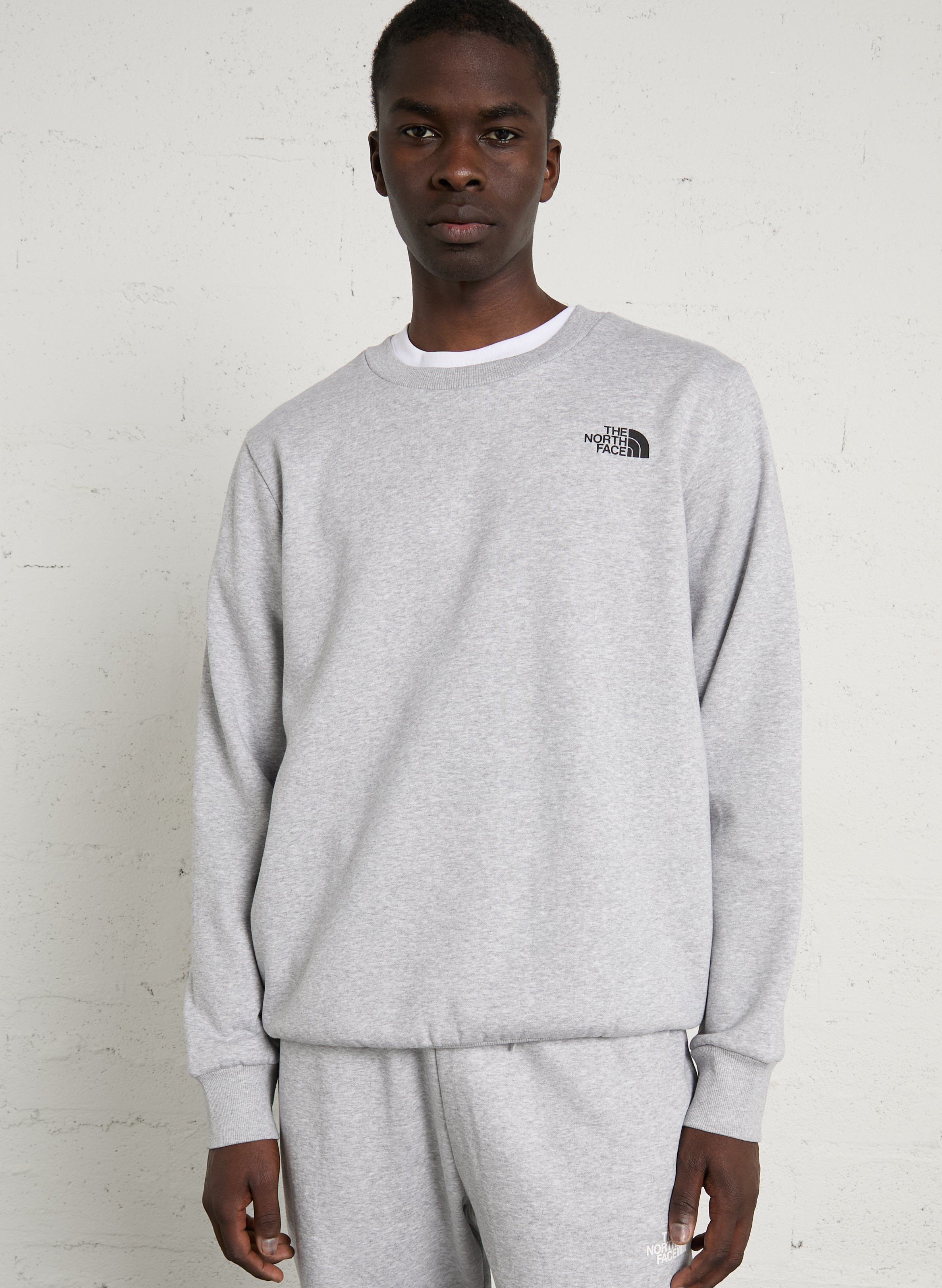 Straight round neck sweatshirt with screen-printed design in blended cotton THE NORTH FACE