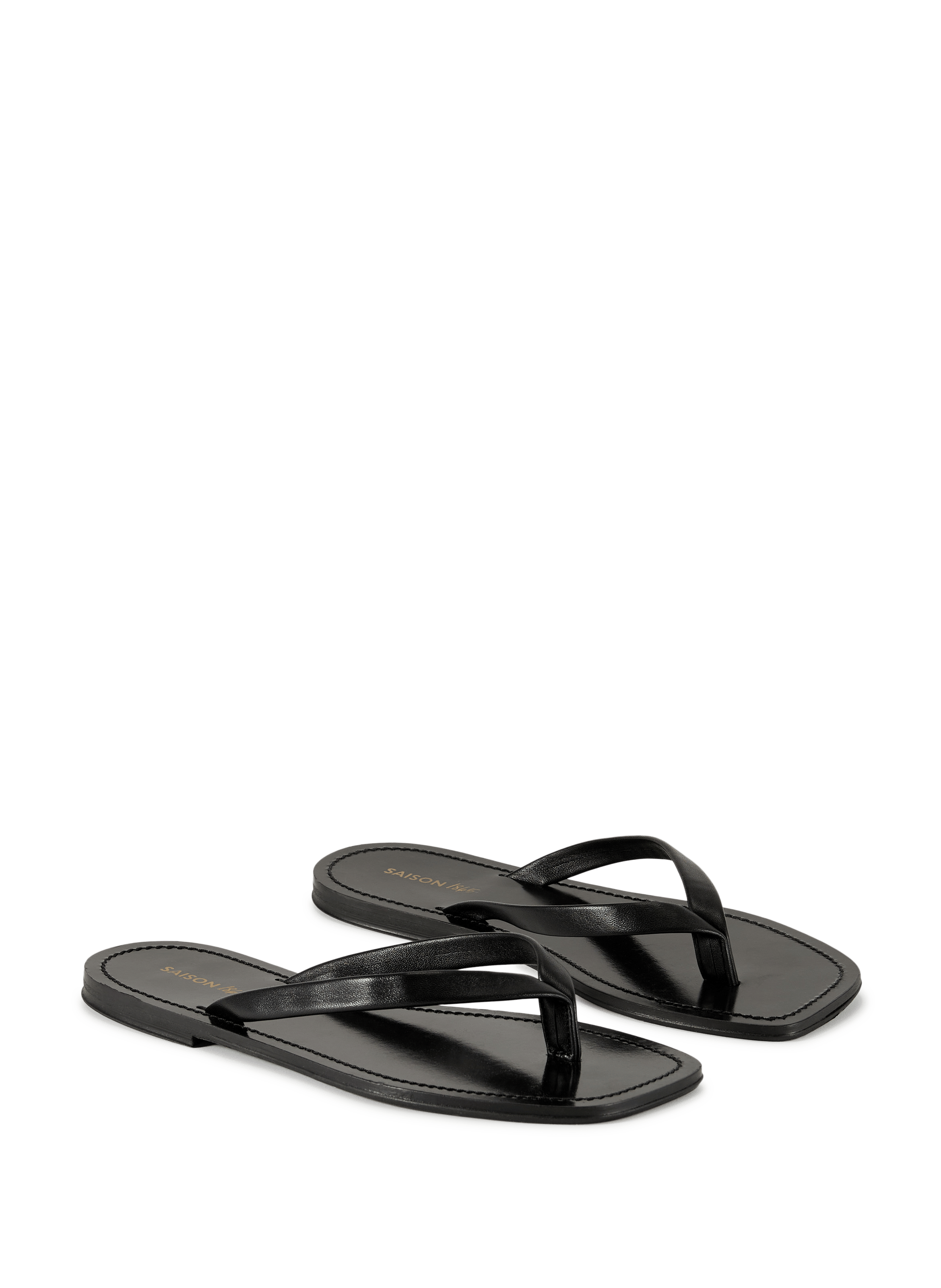 Tongs en cuir SAISON 1865 Schwarz