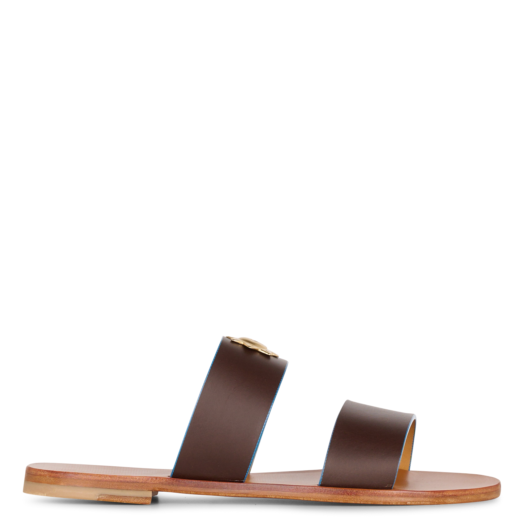 Platte, leren instappers MAMA PRAIA Bruin