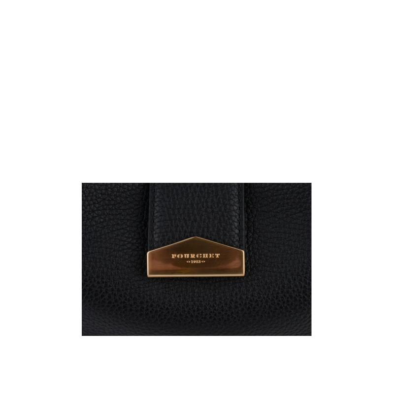 Sac porté épaule en cuir de vachette POURCHET Noir