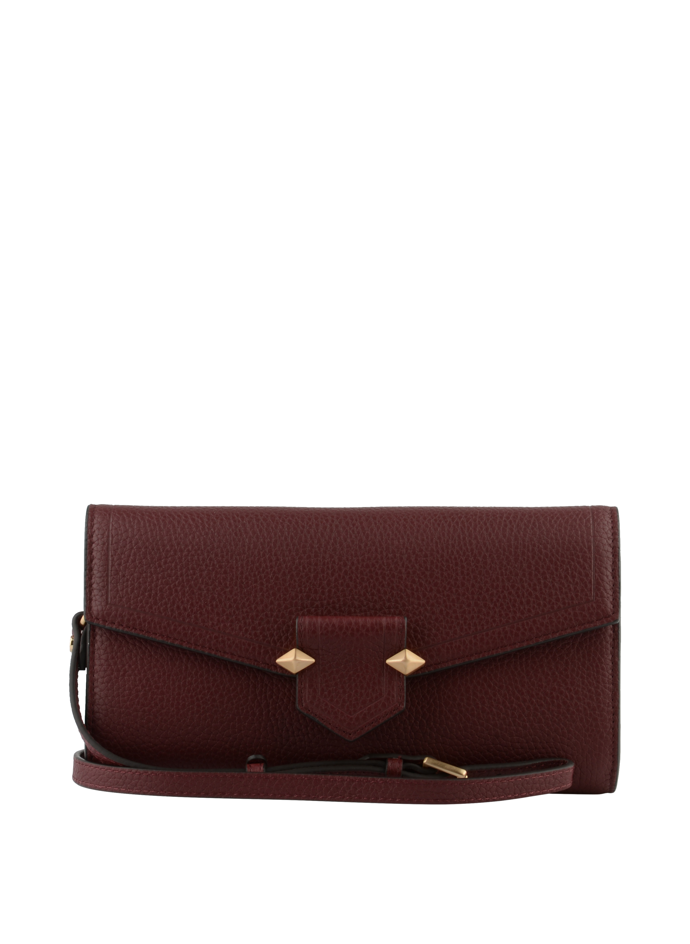 Calfskin leather shoulder bag Red
