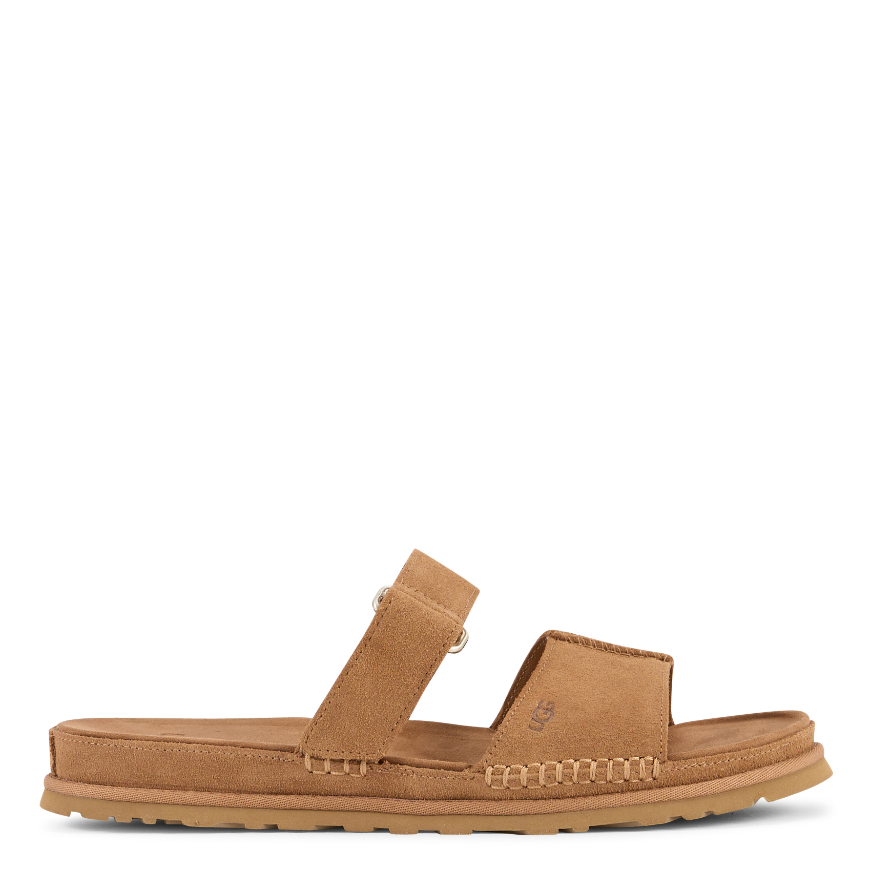 Flache Sandalen mit Klettverschluss aus Wildleder UGG