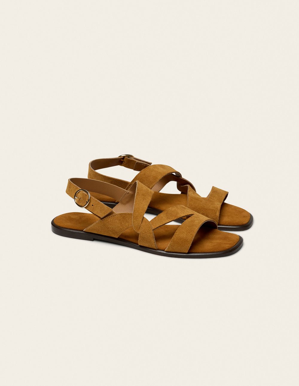 Faux leather sandals ODAJE Brown