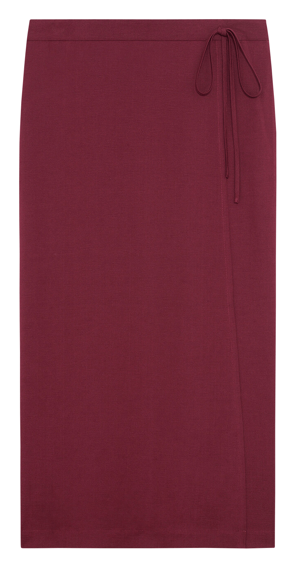 Jupe midi en lin mélangé CAROLL Rouge