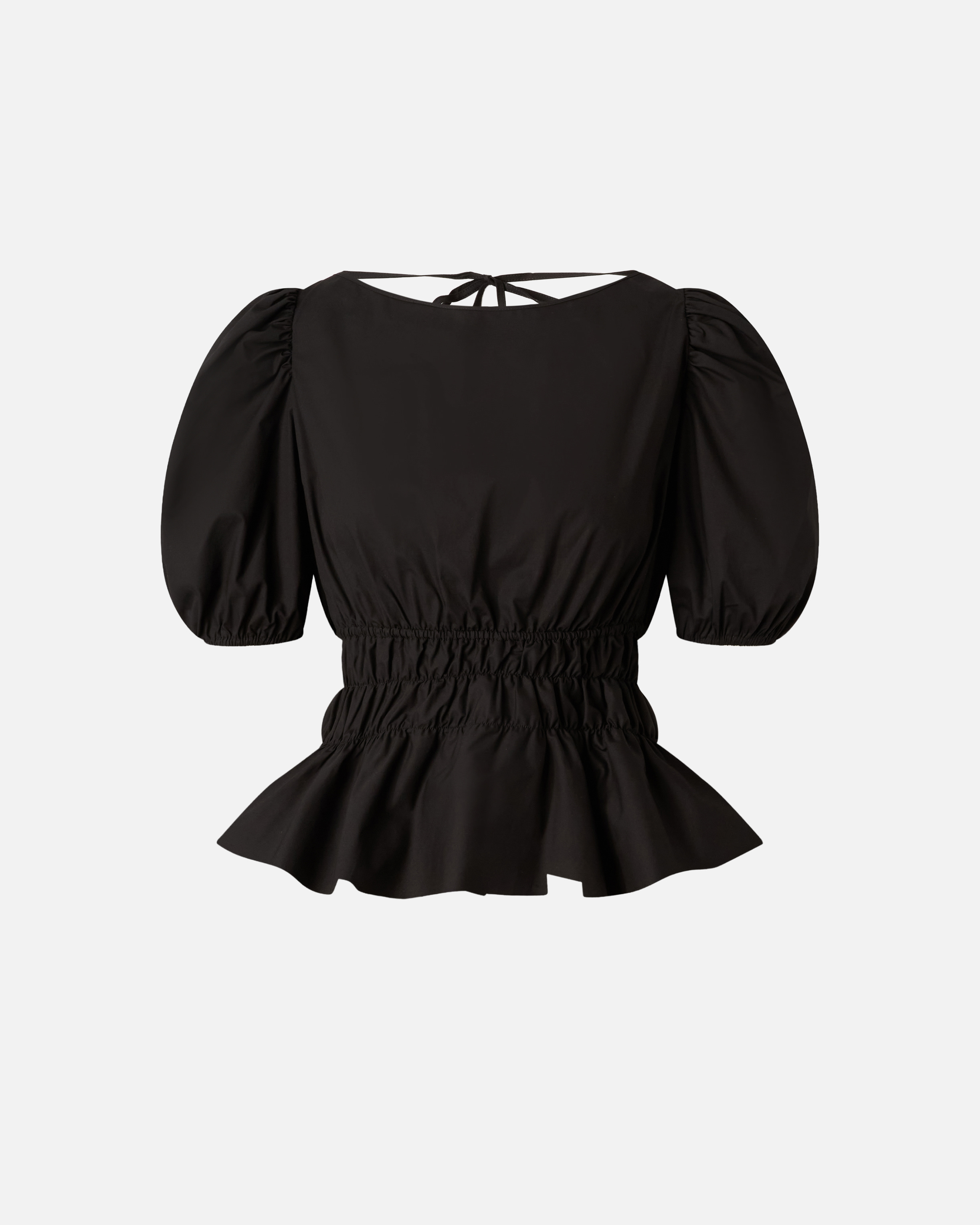 Haut cropped dos nu volanté PINKO Noir