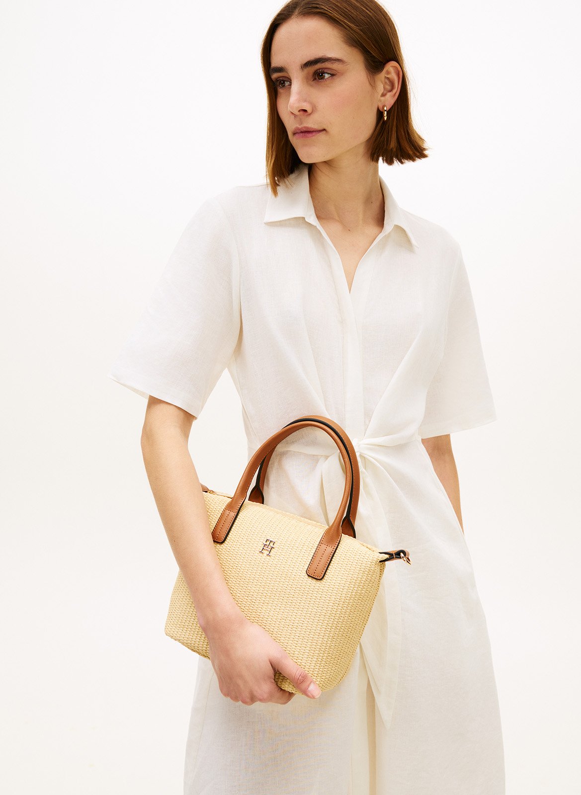 Schoudertas met handvat TOMMY HILFIGER Beige