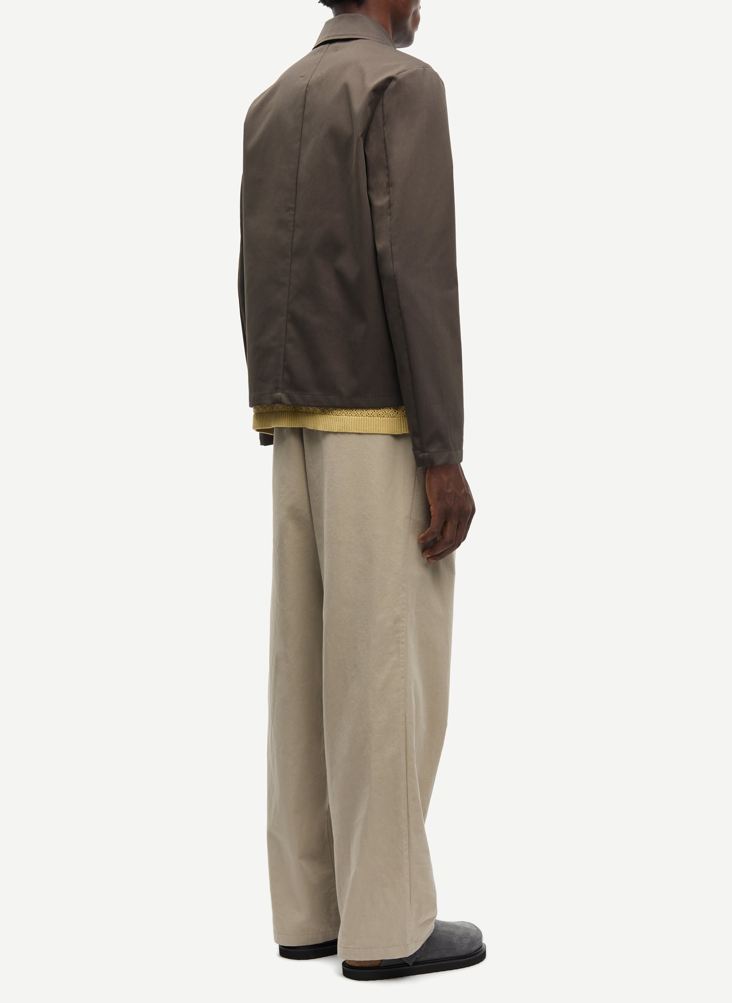 Classic collar straight fit jacket in blended organic cotton SAMSOE SAMSOE Brown