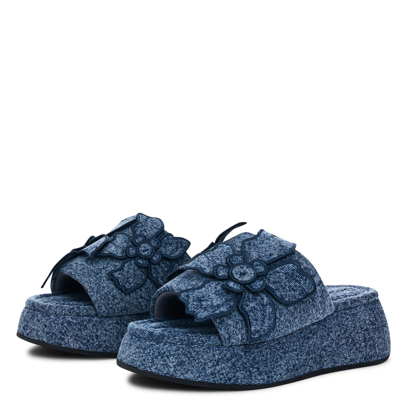 Sandales compensées en denim DESIGUAL Bleu