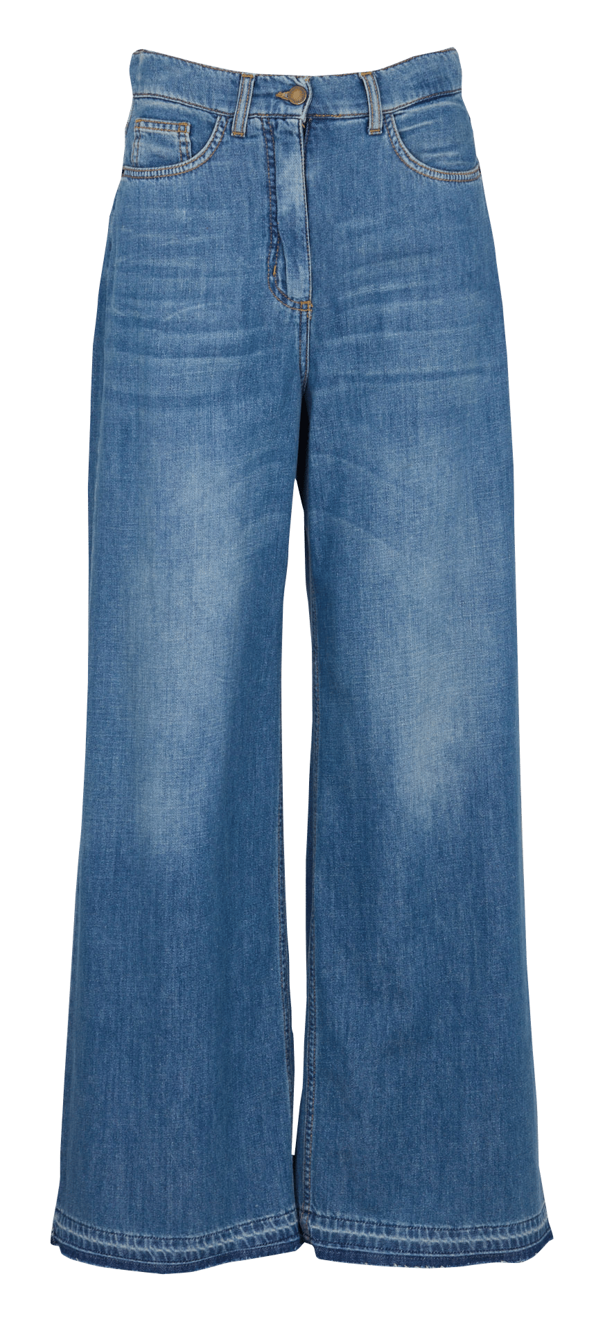 Wide-leg cotton jeans MOMONI Blue